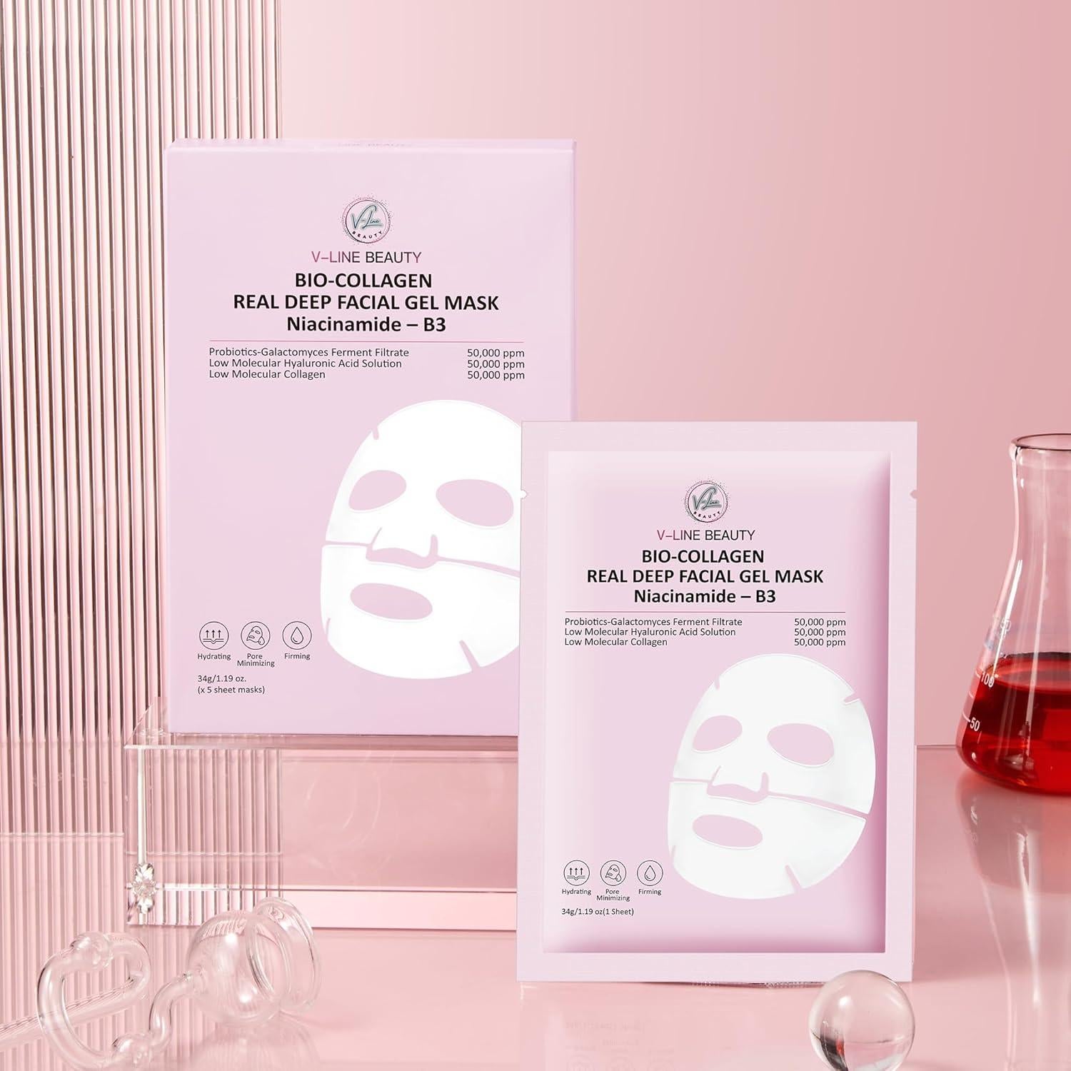 Máscara Facial Bio-Collagen Real Deep 5 Unidades 34g Hidratante