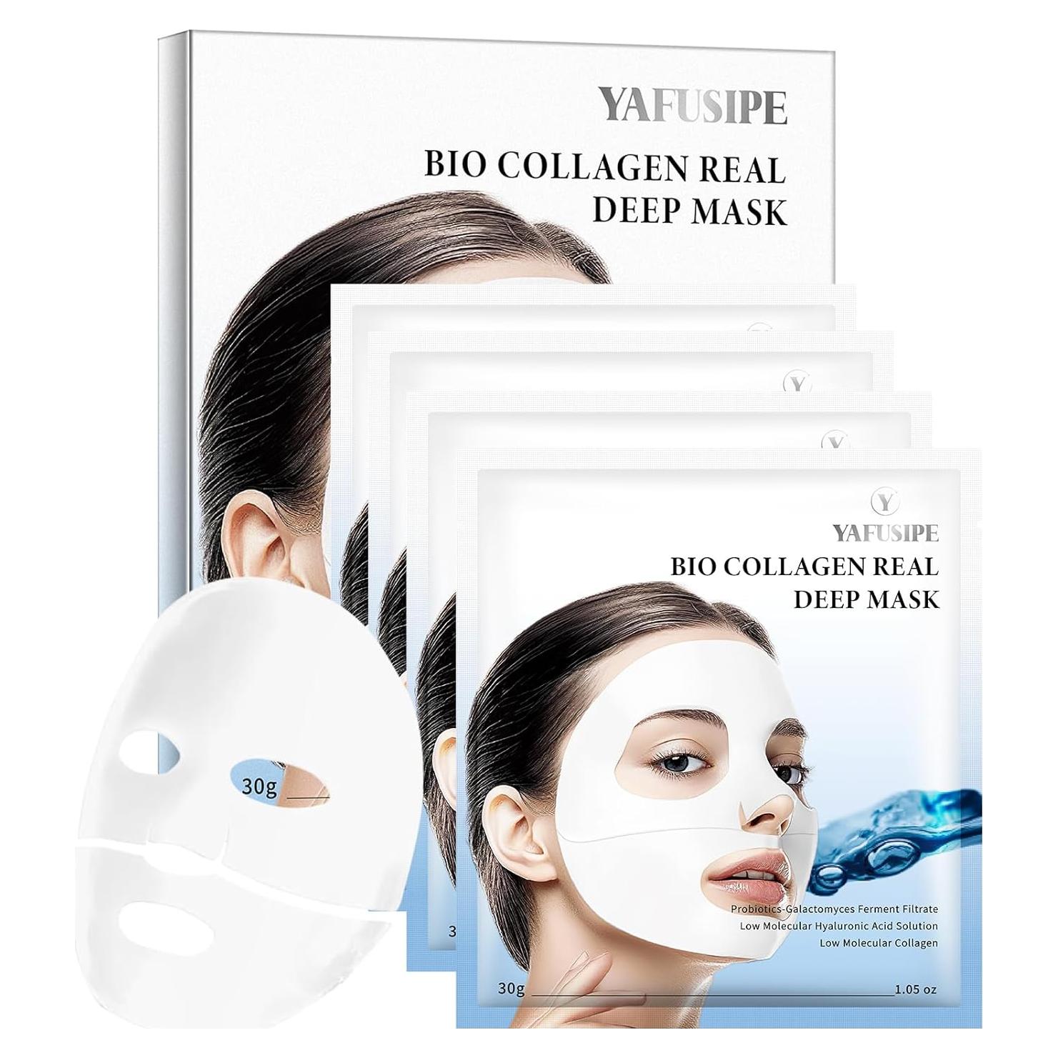 Mascarilla Facial de Colágeno Bio-Colágeno Hidratante 30g x 4ea