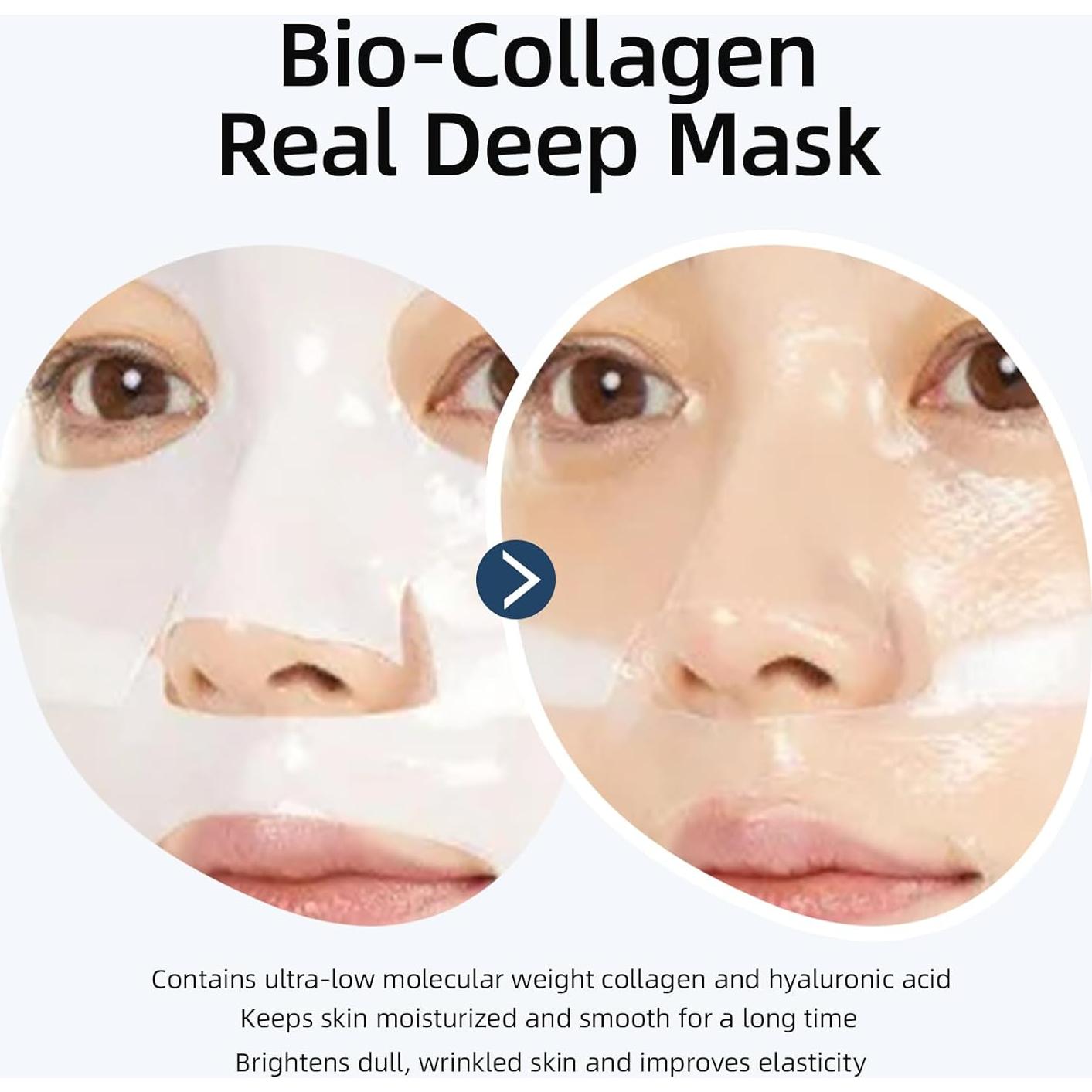 Mascarilla Facial de Colágeno Bio-Colágeno Hidratante 30g x 4ea