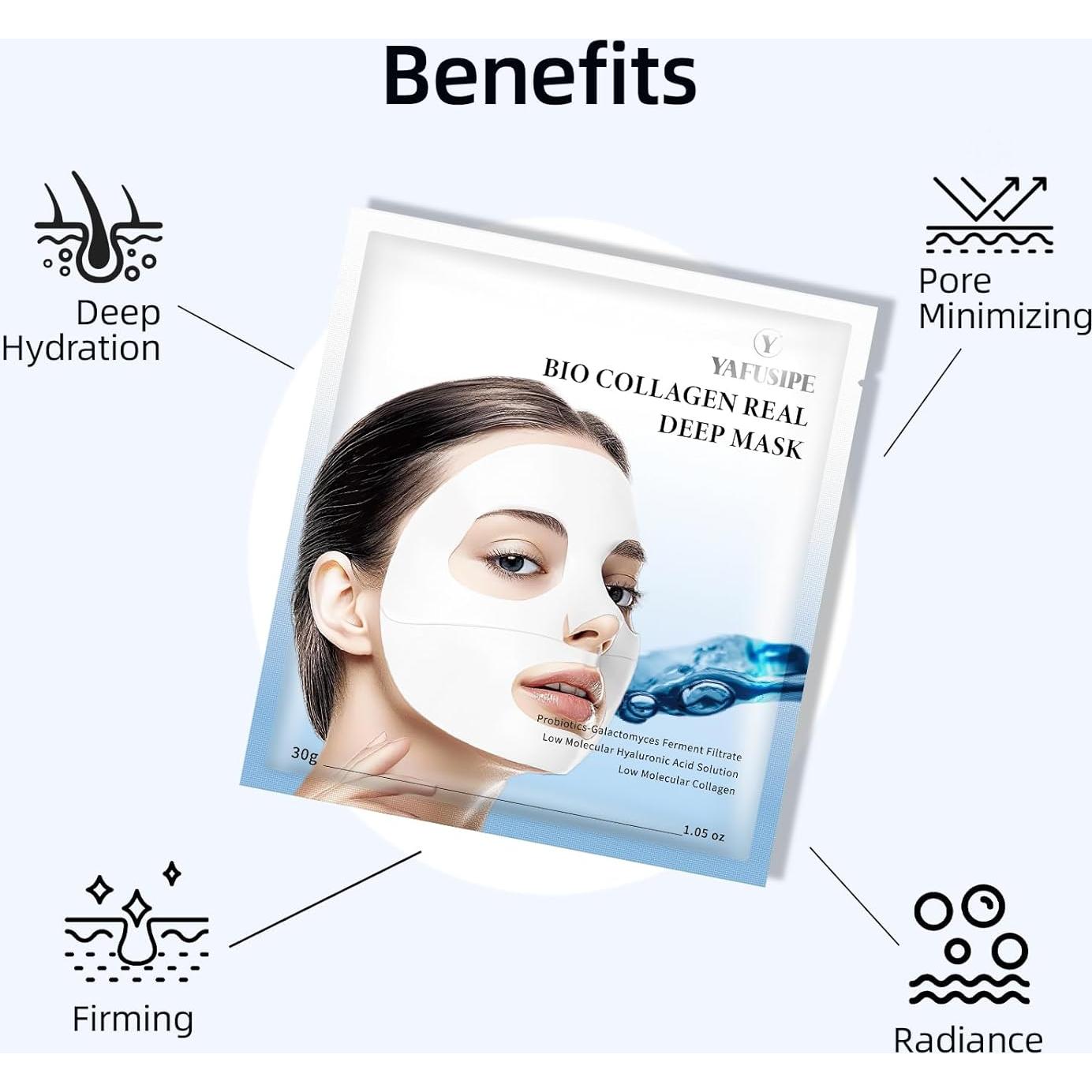 Mascarilla Facial de Colágeno Bio-Colágeno Hidratante 30g x 4ea