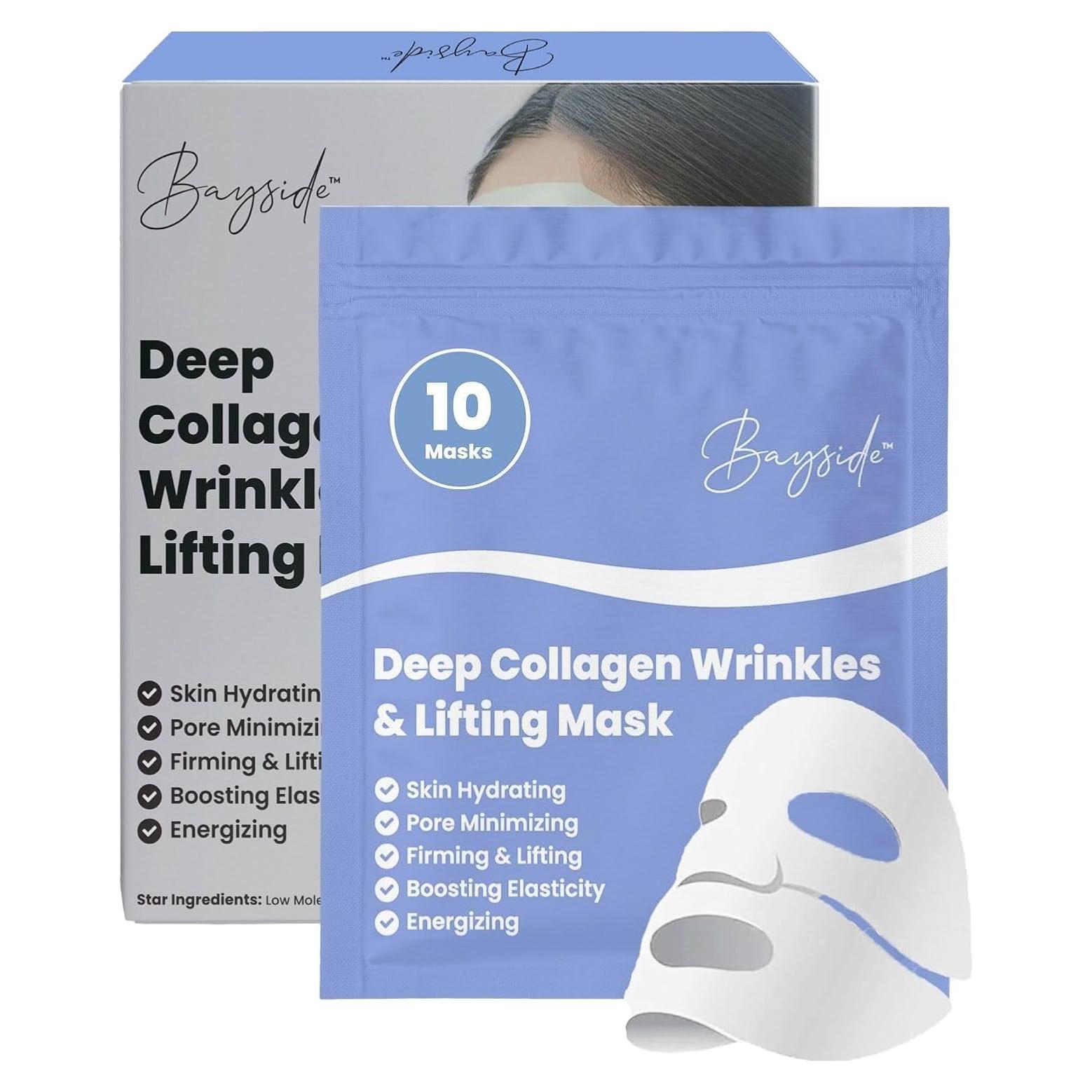 Mascarilla Facial de Colágeno Bayside - Hidratante 10 Piezas