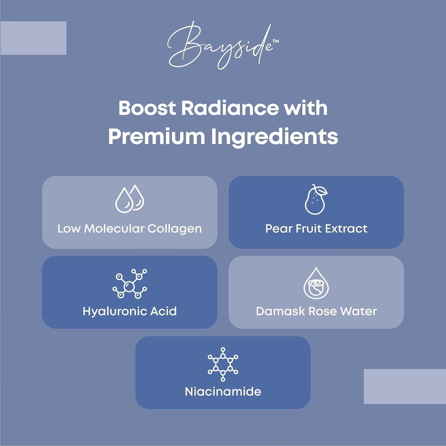 Mascarilla Facial de Colágeno Bayside - Hidratante 10 Piezas