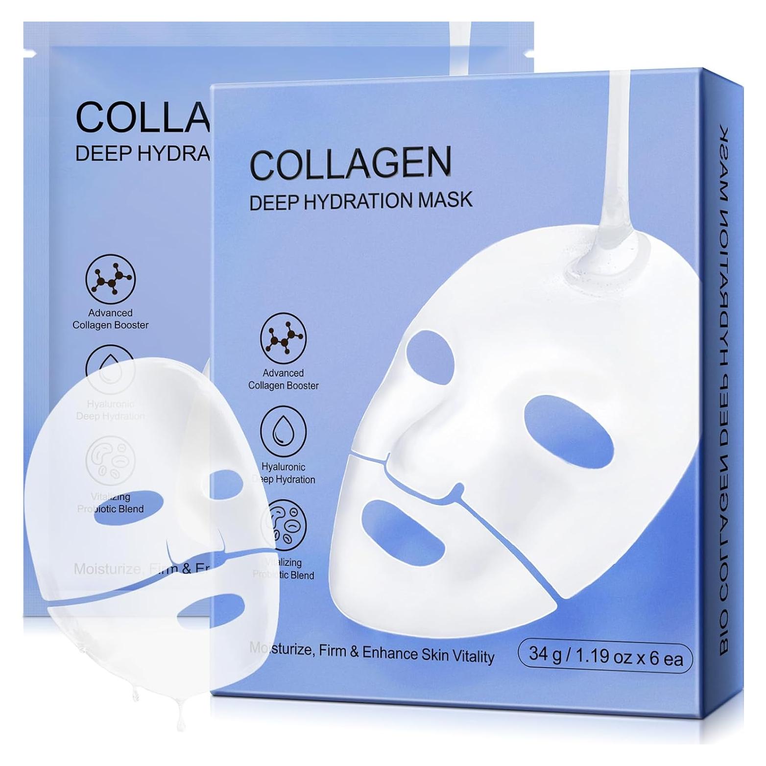 Mascarilla Facial de Colágeno SOLOTREE Hidrogel 6PCS