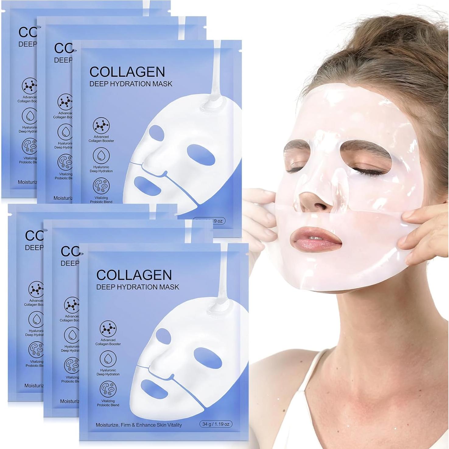 Mascarilla Facial de Colágeno SOLOTREE Hidrogel 6PCS