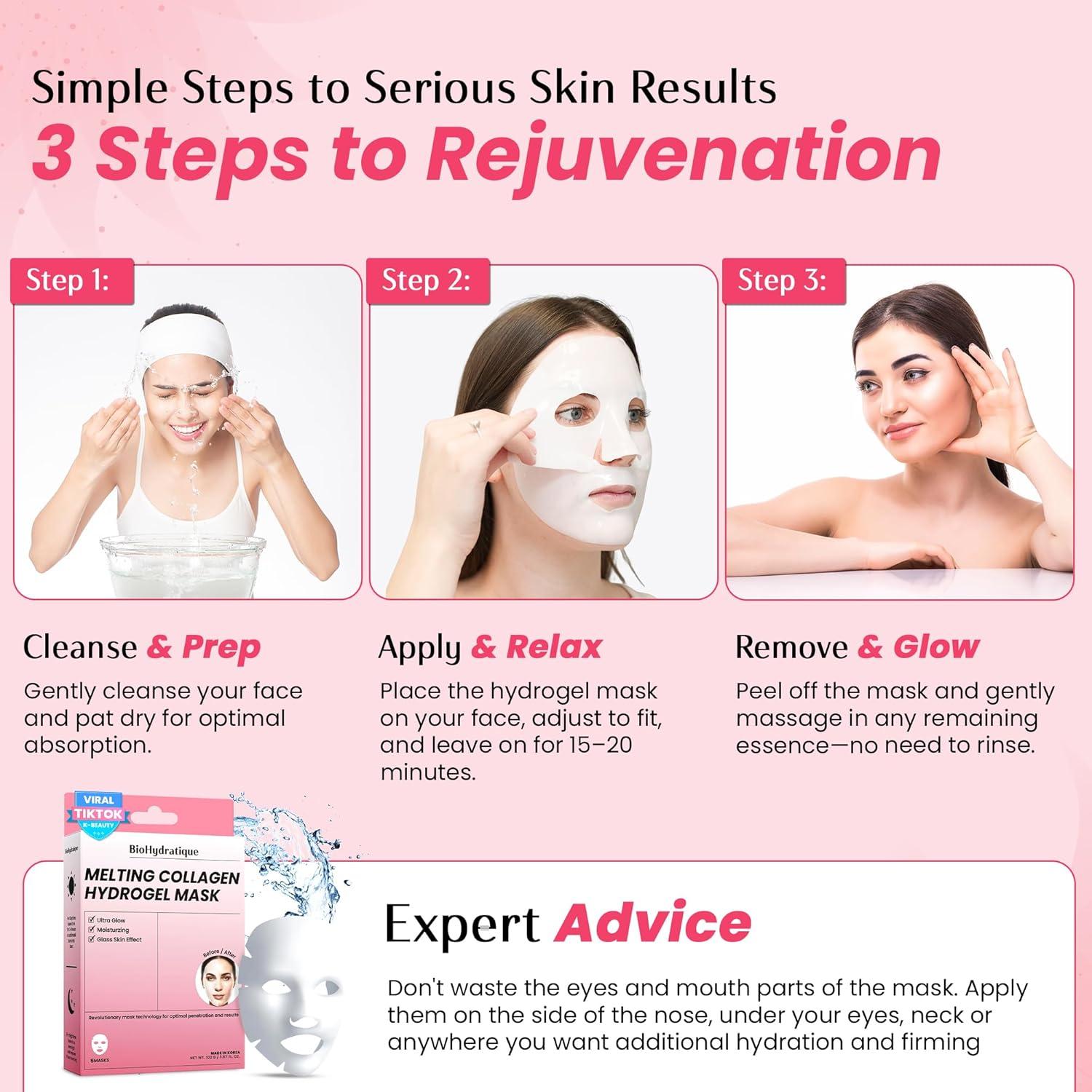 Mascarilla Facial Hidrogel BioHydratique Colágeno 5 Unidades