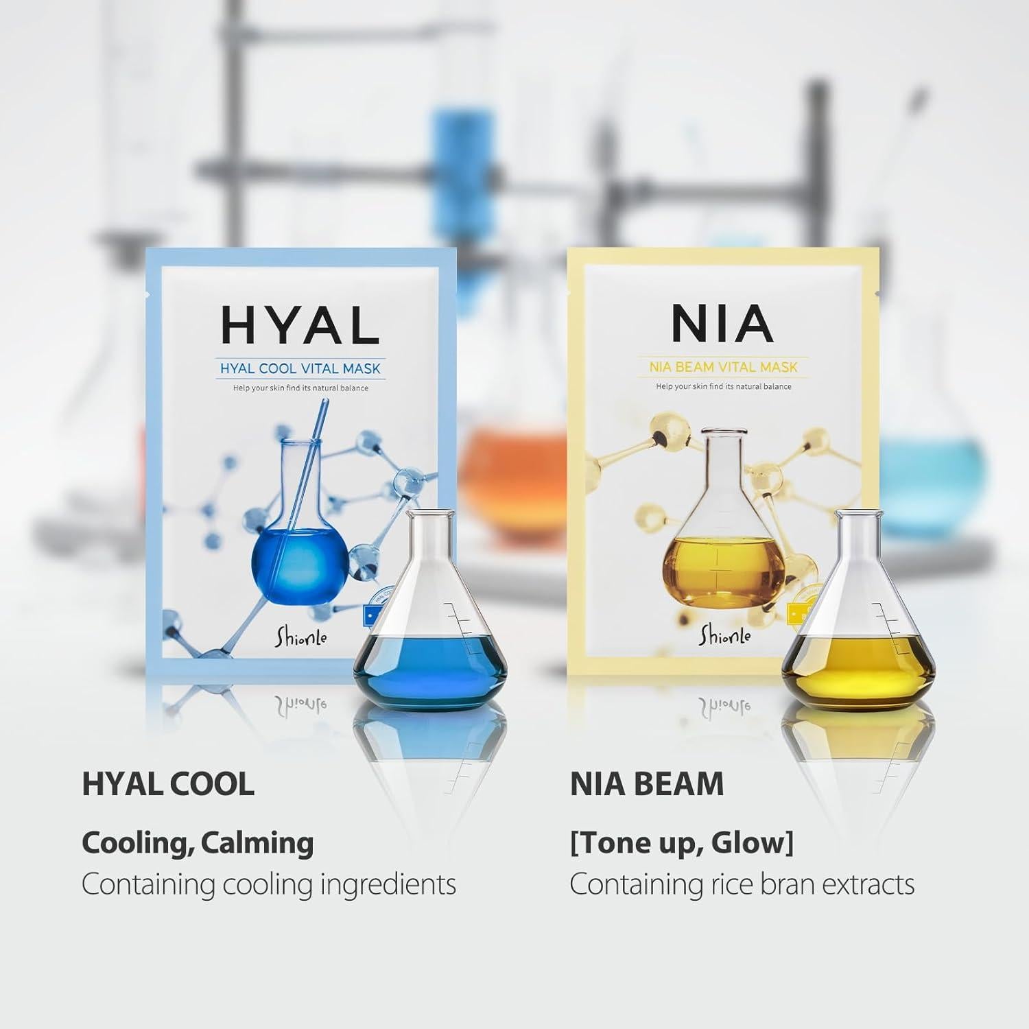 Máscaras Faciales Vitales SHIONLE - 10 Paquete Hidratante