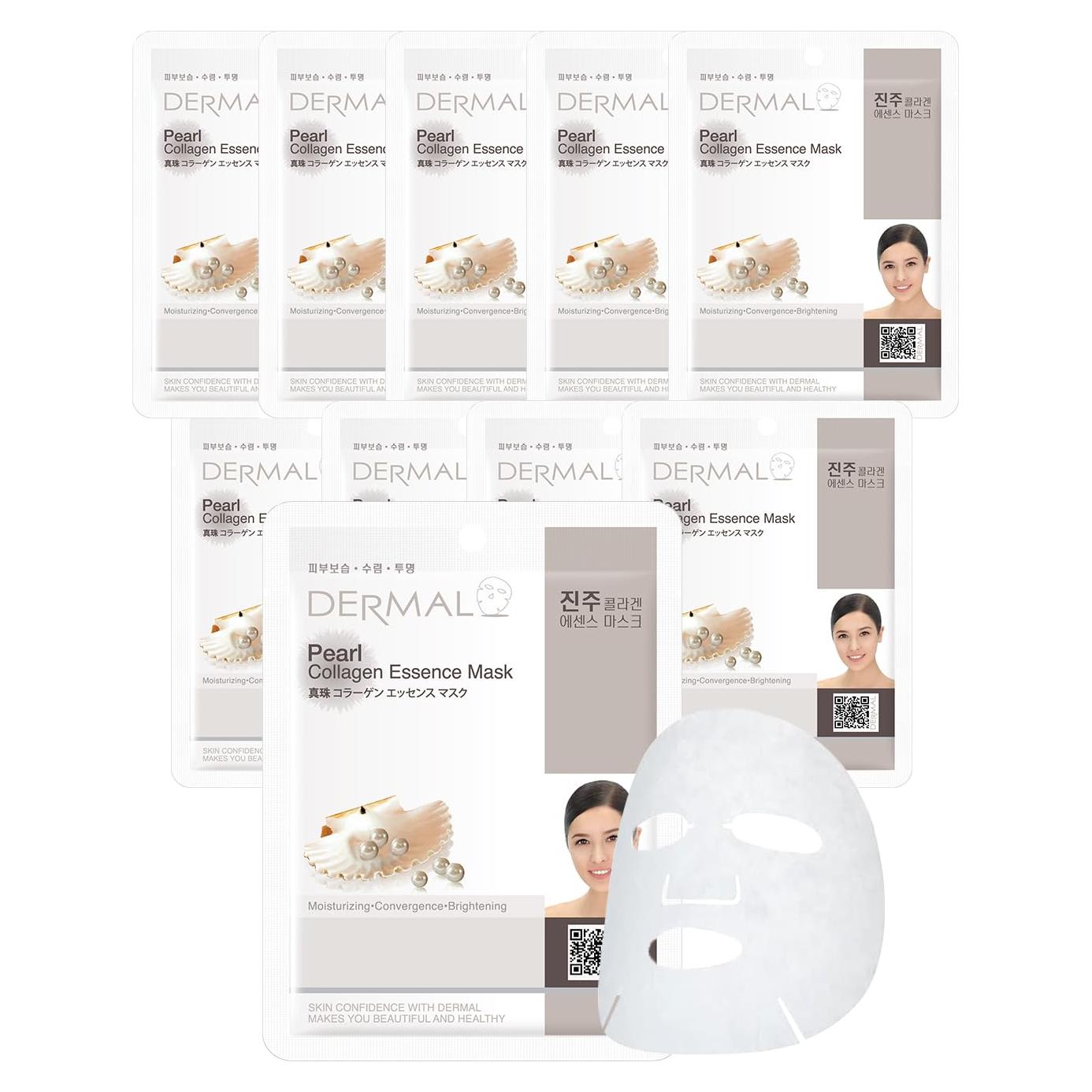 Máscara Facial DERMAL de Colágeno y Perla 10 Unidades 23g