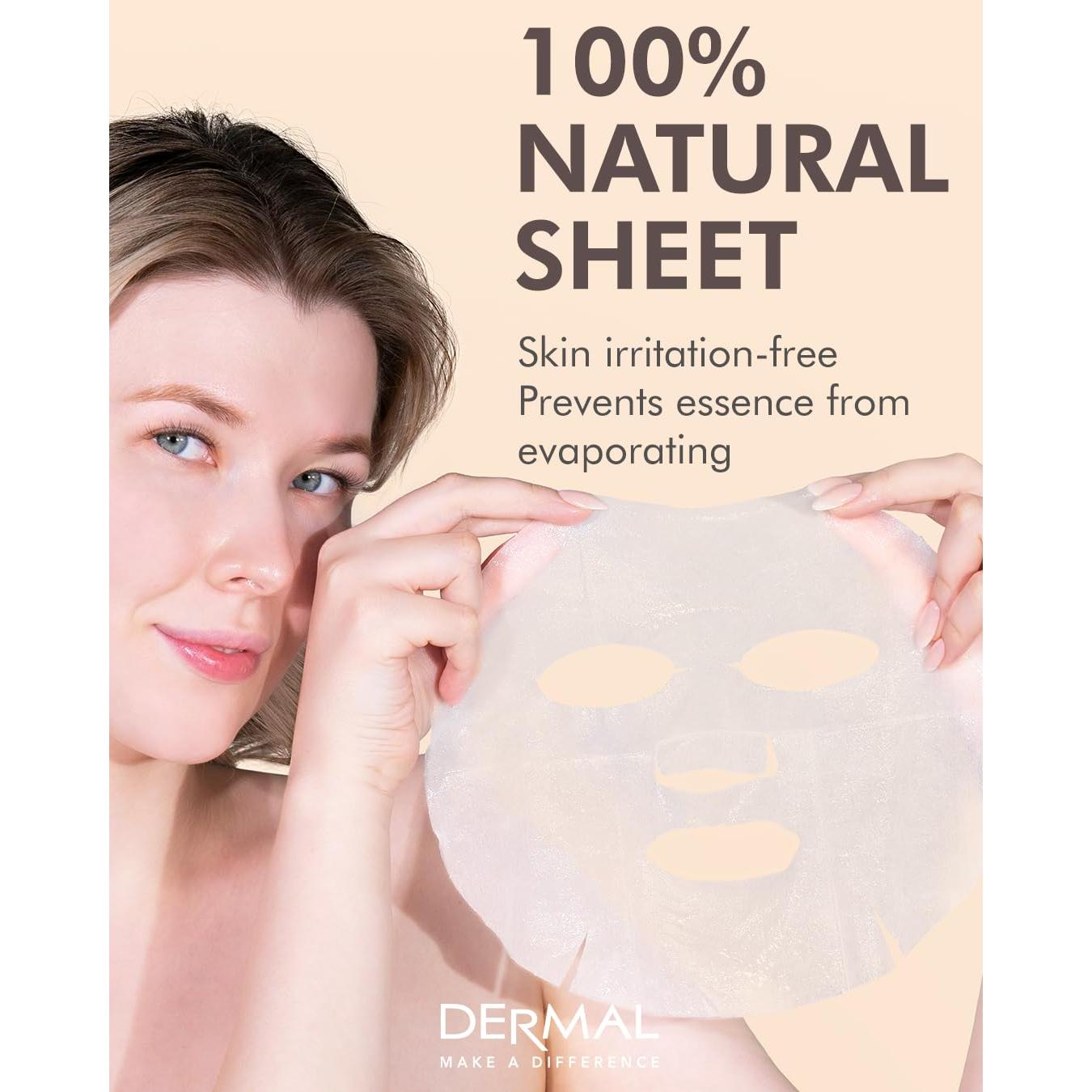 Máscara Facial DERMAL de Colágeno y Perla 10 Unidades 23g