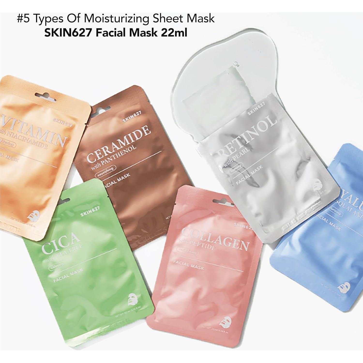 Mascarillas Faciales SKIN 627 36PK Hidratantes Hialurón