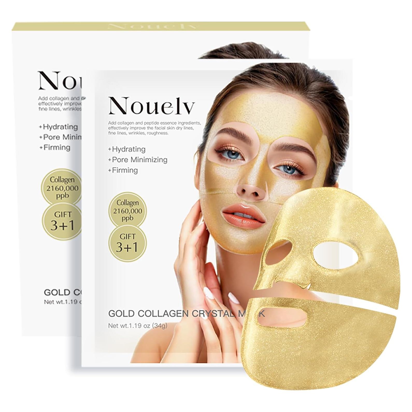 Mascarilla Facial de Colágeno Bio 24K OAKSII - Hidratante Noche (4x34g)