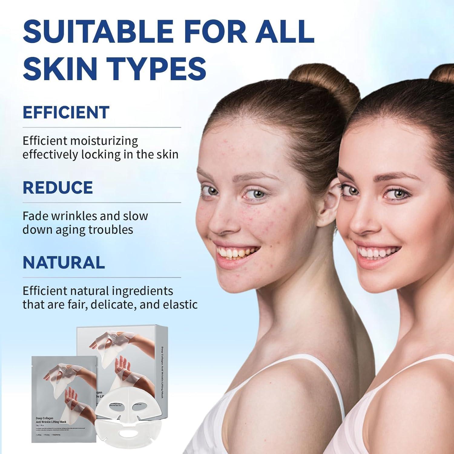 Mascarilla Lifting de Colágeno Profundo AQILUN 5 Piezas