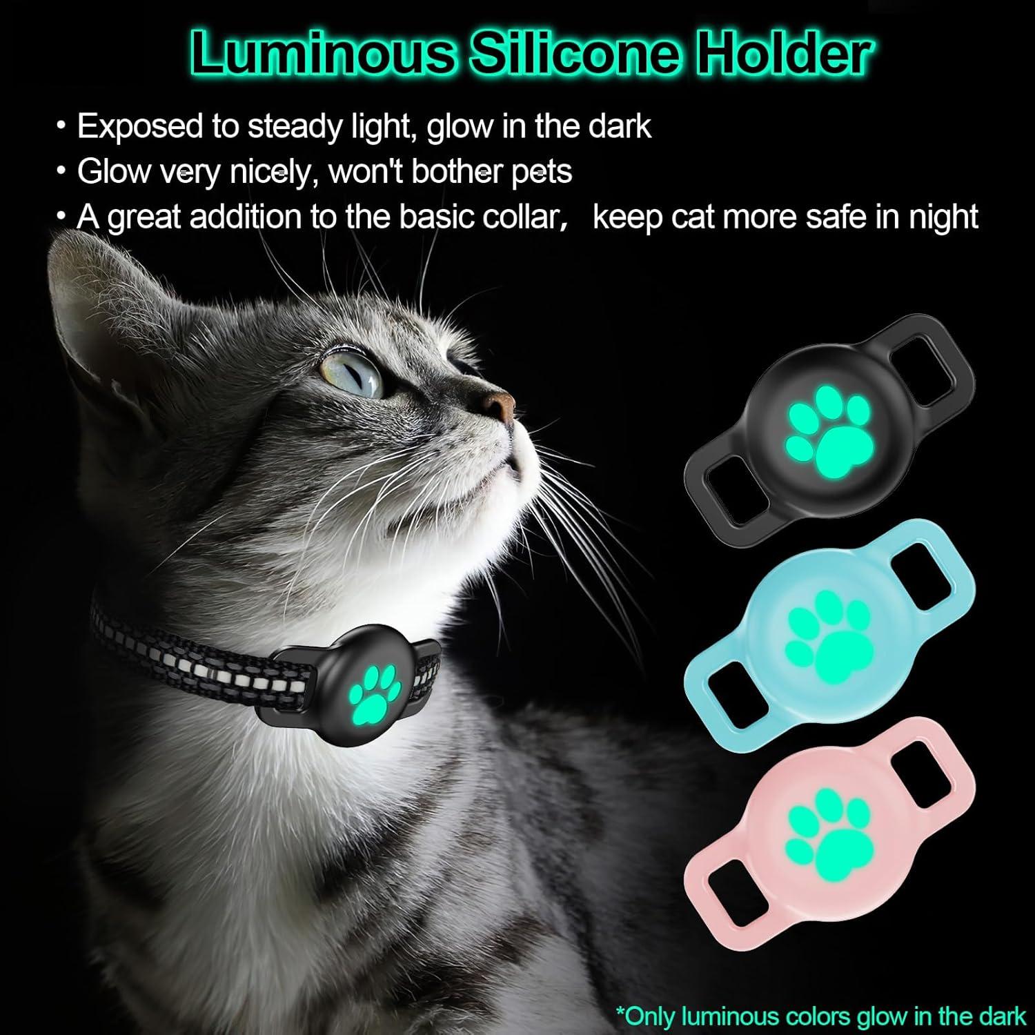 Soporte para collar de gato Airtag ZYRAPRO 2 Pcs Negro Verde