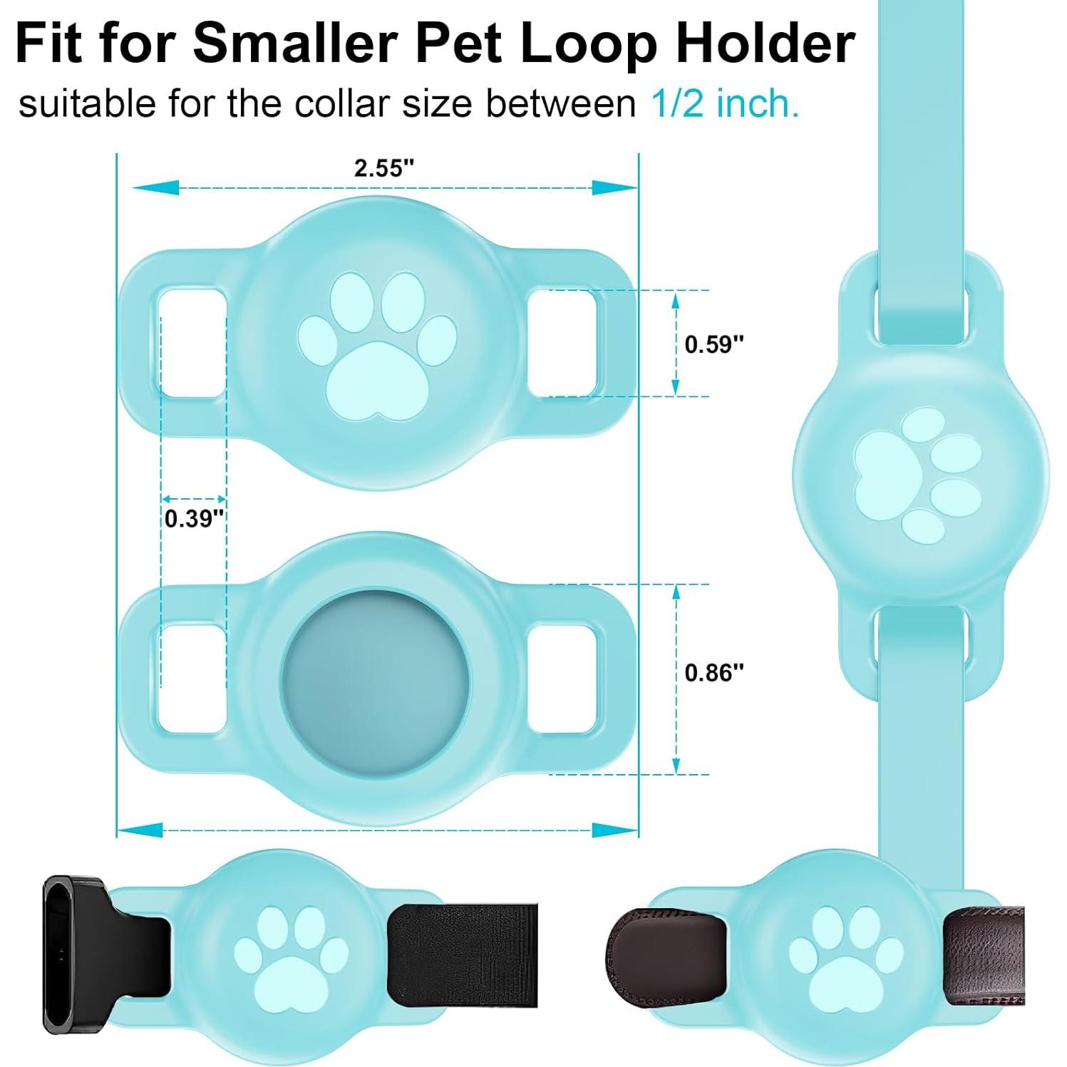 Soporte para collar de gato Airtag ZYRAPRO 2 Pcs Negro Verde