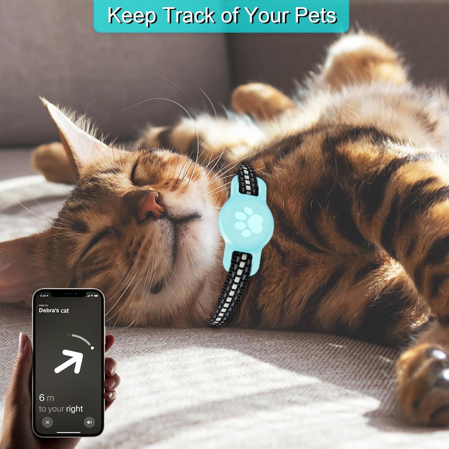 Soporte para collar de gato Airtag ZYRAPRO 2 Pcs Negro Verde