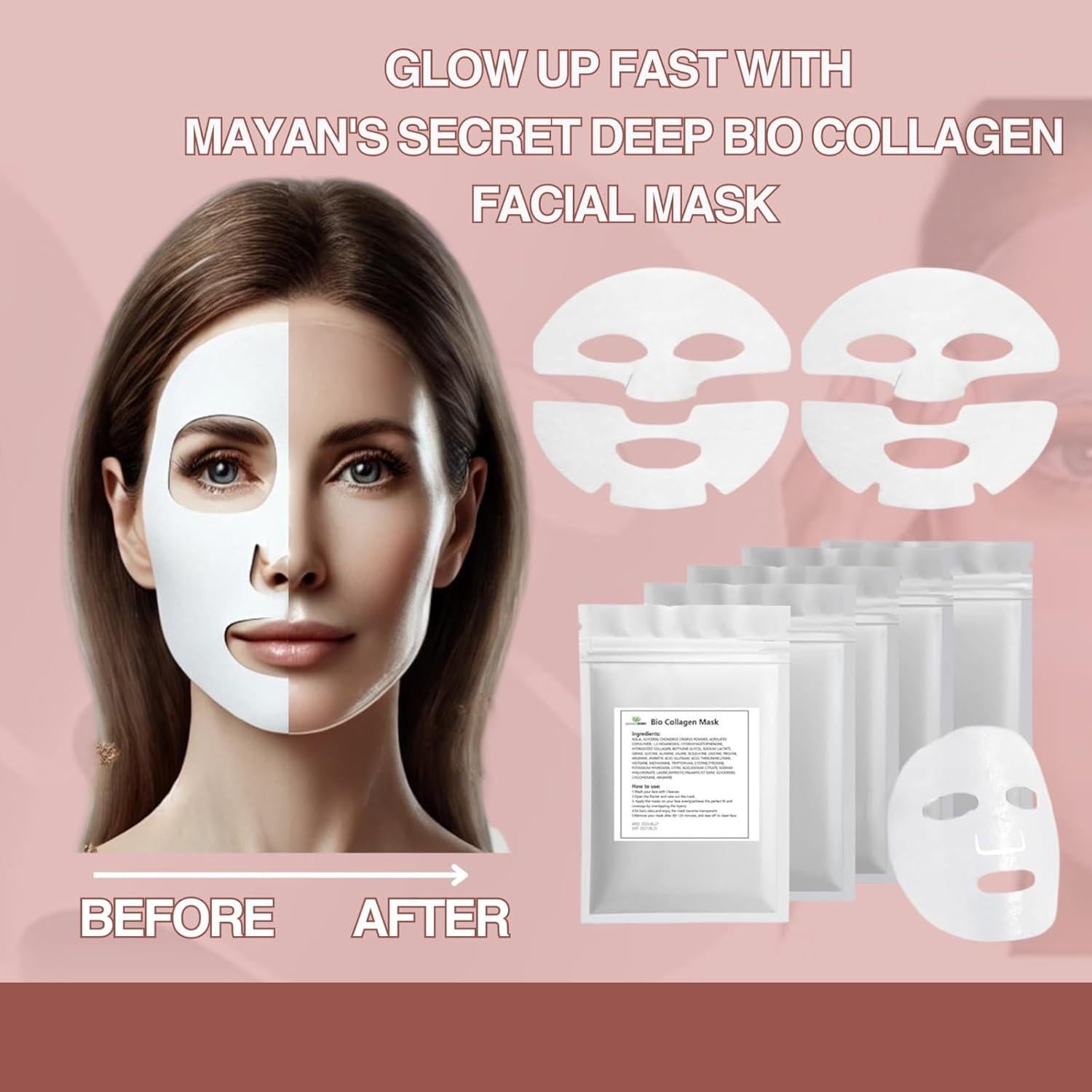 Máscara Facial Lifting Antienvejecimiento Mayan's Secret - 5 Piezas