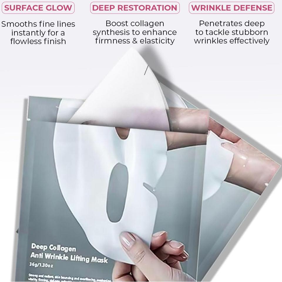 Mascarilla Facial de Colágeno Skinglo - Hidratante Nocturna 8 Unidades