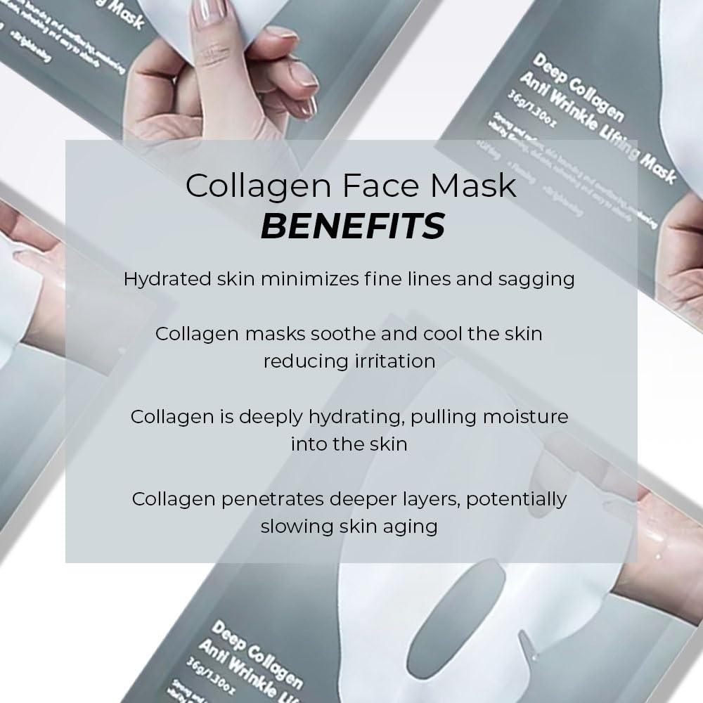 Mascarilla Facial de Colágeno Skinglo - Hidratación Nocturna 16 Unidades