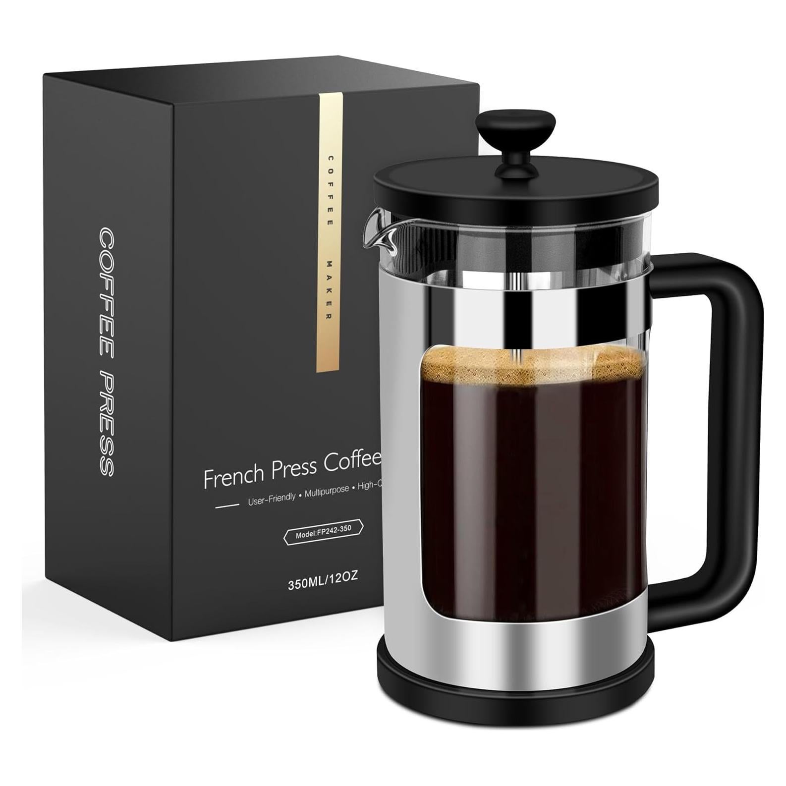 Prensa Francesa Cafetera RAINBEAN 12oz Vidrio Borosilicato