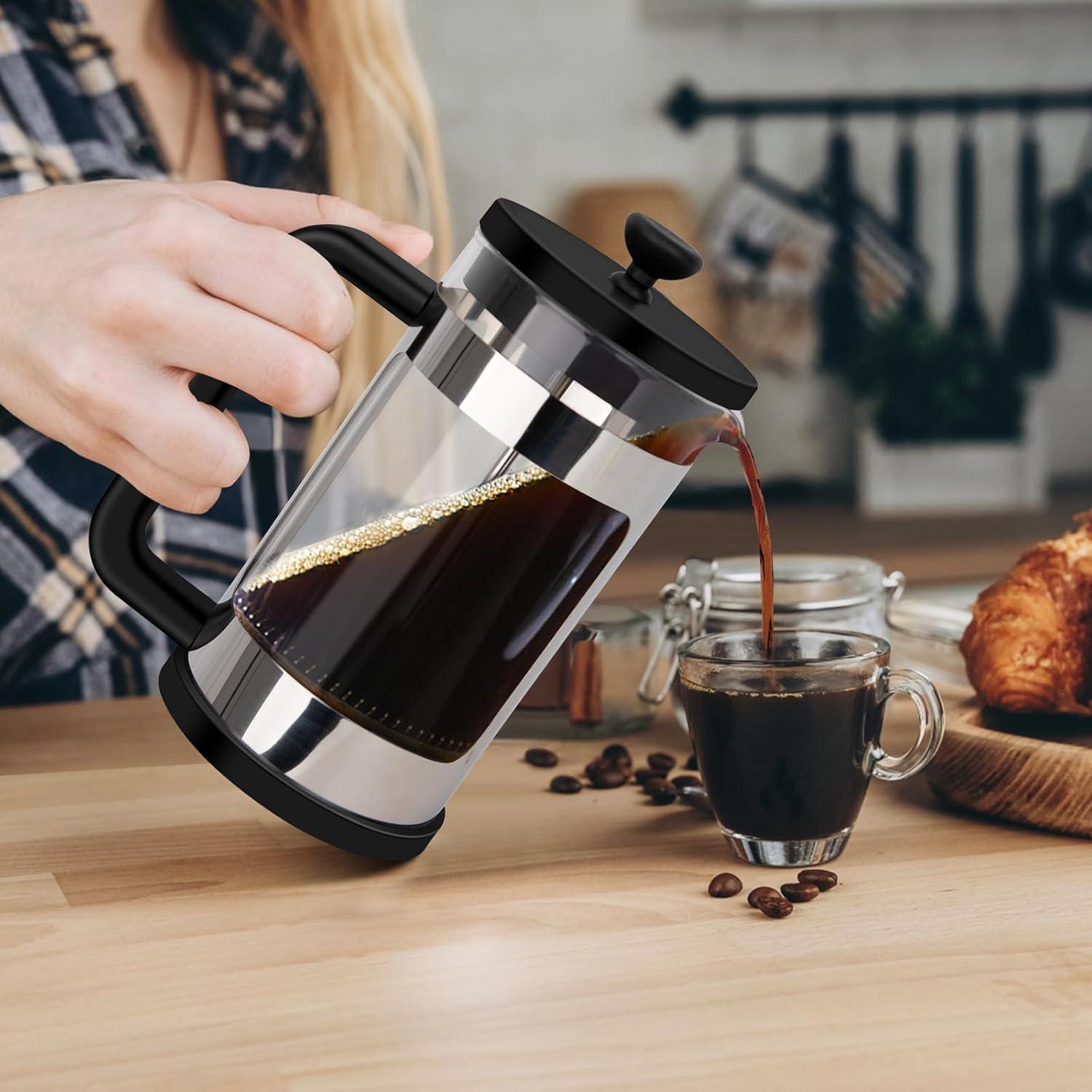 Prensa Francesa Cafetera RAINBEAN 12oz Vidrio Borosilicato