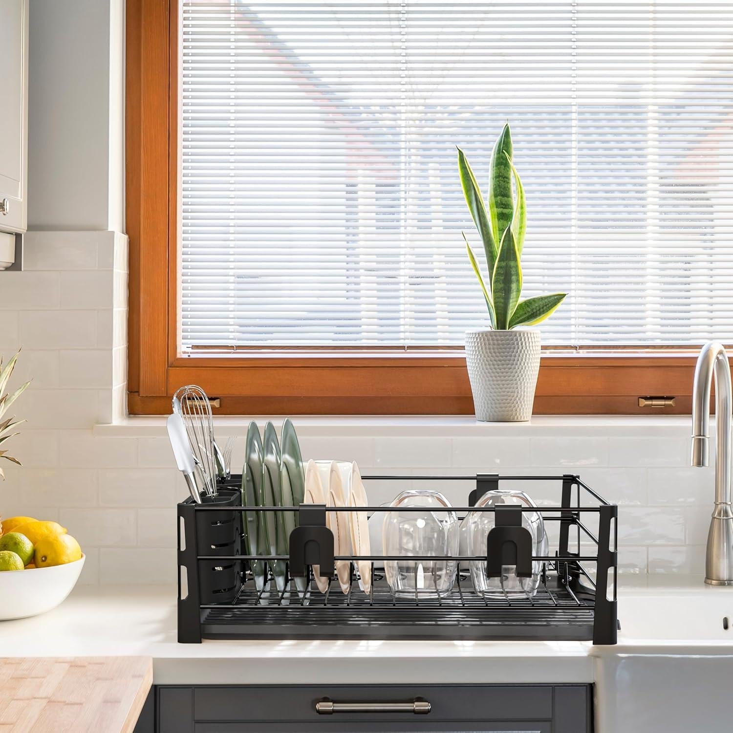 Estante para Secar Platos Simple Houseware con Bandeja Drenaje