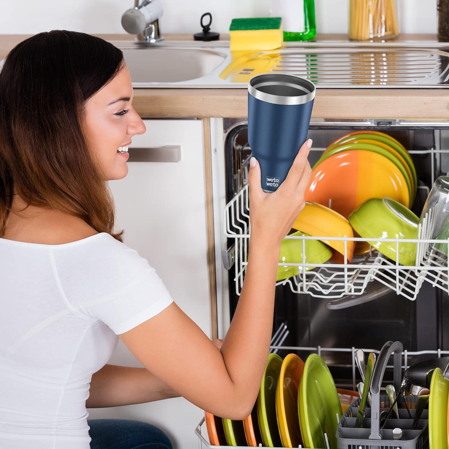 Vaso Aislado de Acero Inoxidable WETOWETO 30oz Azul Marino