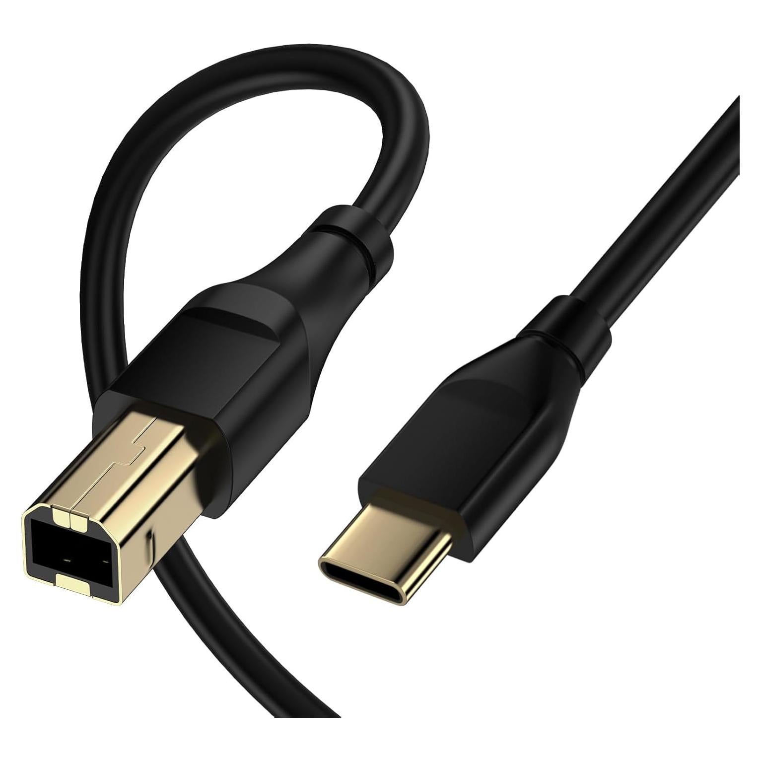 Cable USB C a B 0.91 m Shenzhen para impresoras y MIDI