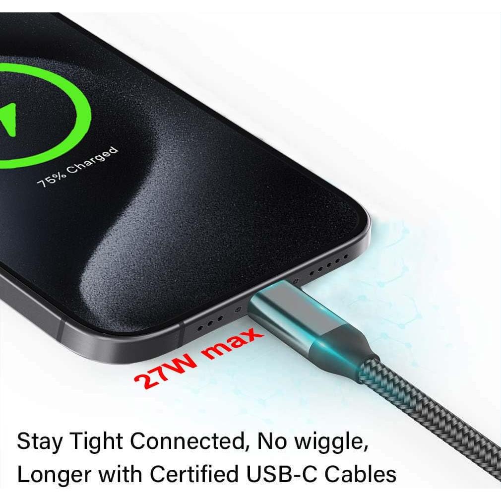 Cable USB C 3 Pack Grtoeud 1M 2M 3M Carga Rápida Nylon