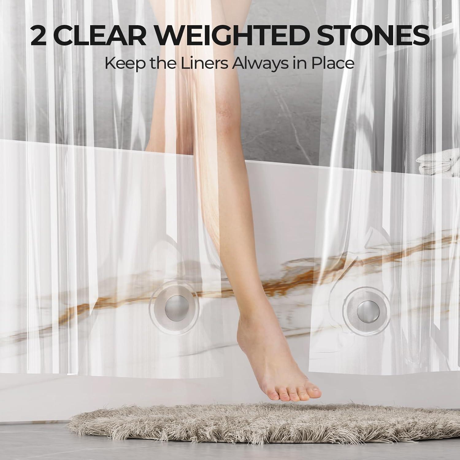 Cortina de Ducha Impermeable AmazerBath 91x183 cm - 2 Paquetes