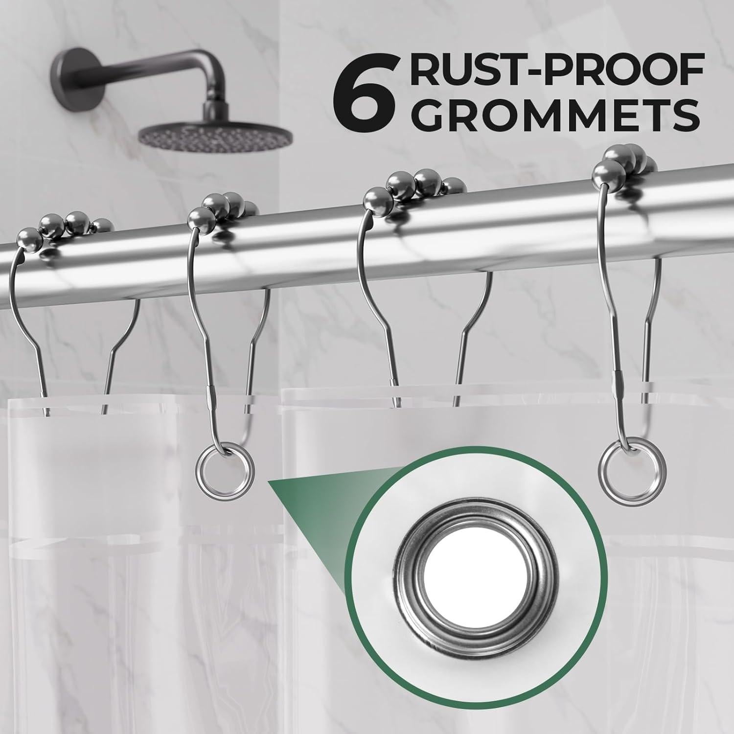 Cortina de Ducha Impermeable AmazerBath 91x183 cm - 2 Paquetes