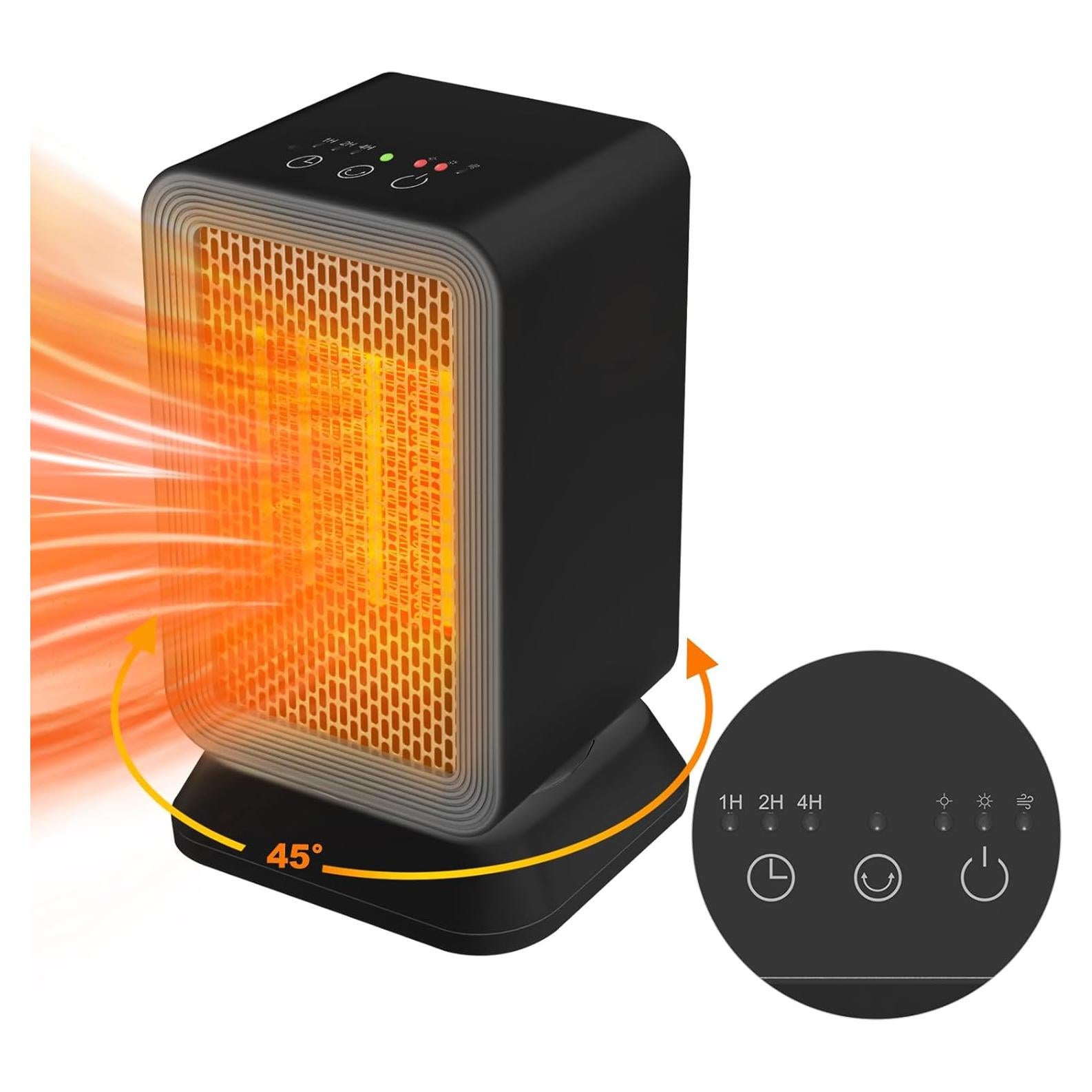 Calentador de Espacio AIDENOEY 1000W Portátil Silencioso Negro