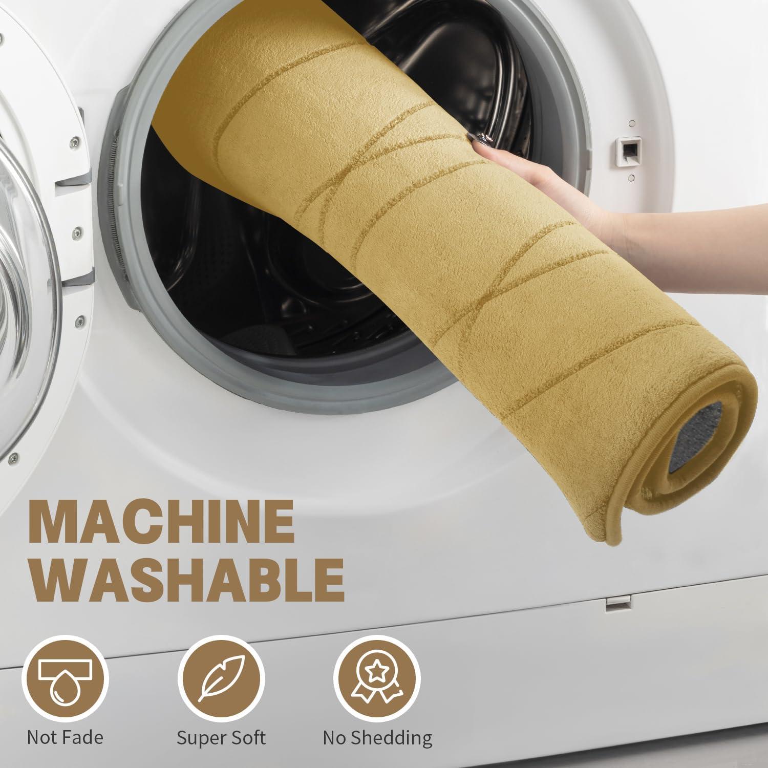 Conjunto de Alfombrillas de Baño YIHOUSE 2 Piezas Beige