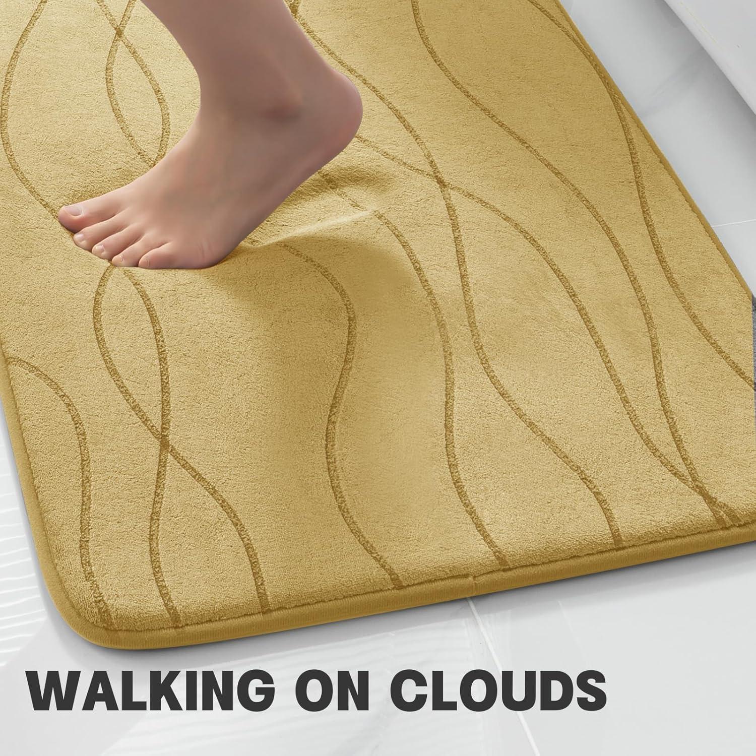 Conjunto de Alfombrillas de Baño YIHOUSE 2 Piezas Beige