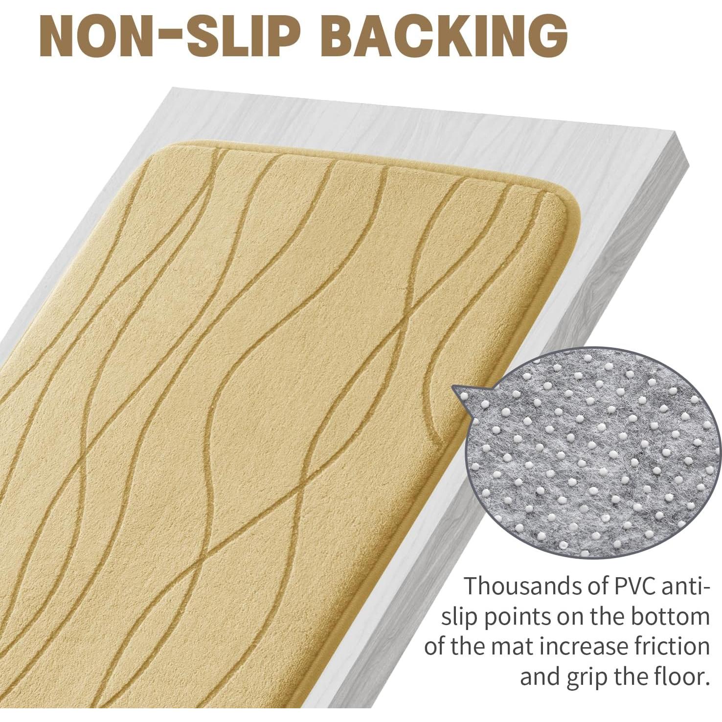 Conjunto de Alfombrillas de Baño YIHOUSE 2 Piezas Beige