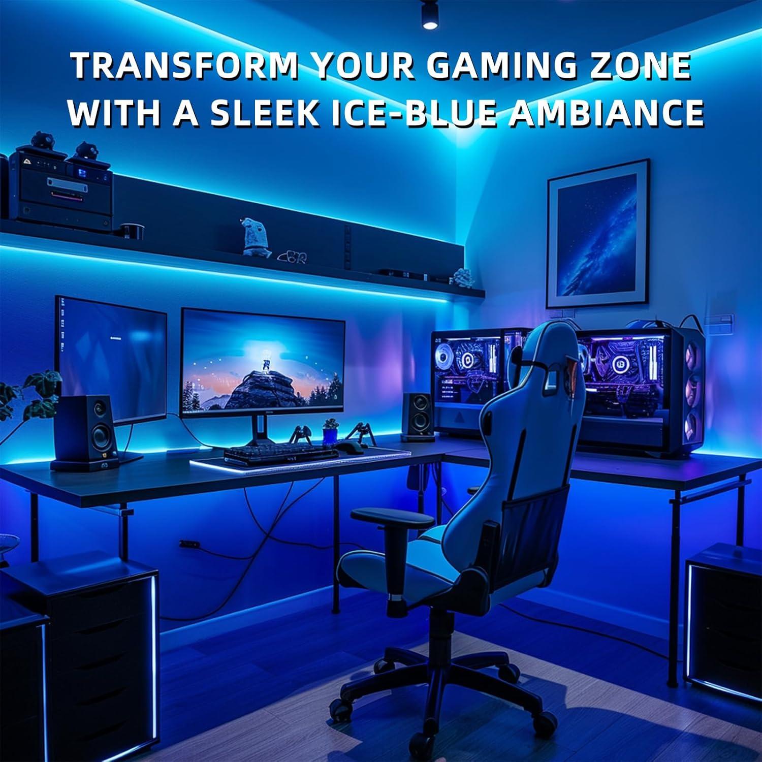 Tira LED COB Azul Hielo 1M USB 320 LEDs Alta Luminosidad