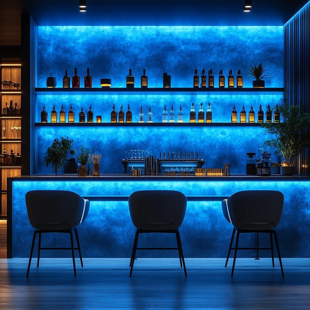 Tira LED COB Azul Hielo 1M USB 320 LEDs Alta Luminosidad