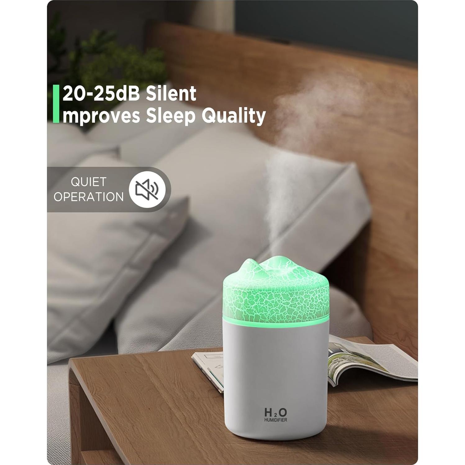 Humidificador Mini Portátil Saunana 300mL USB Gris Volcánico