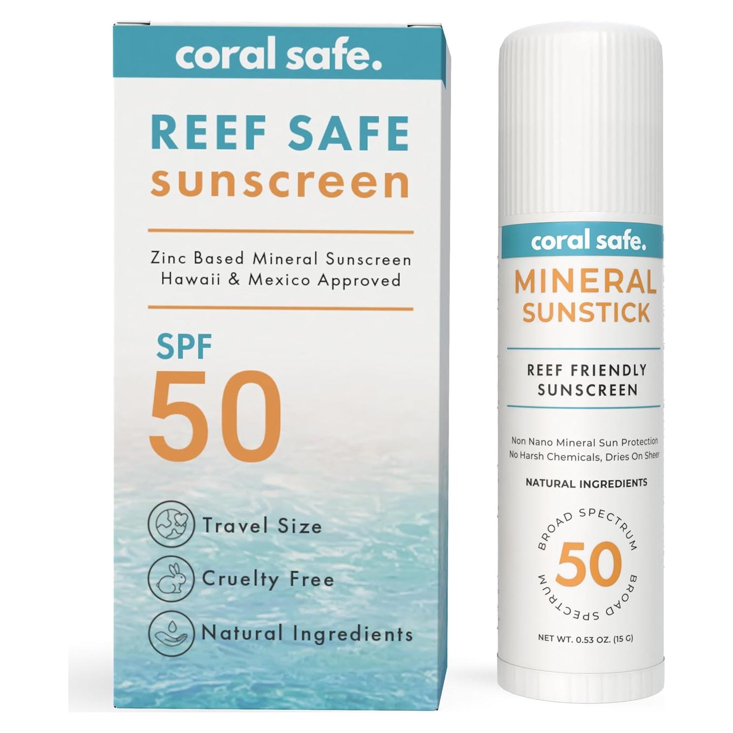 Protector Solar Mineral Coral Safe SPF 50 Stick 14g - Biodegradable