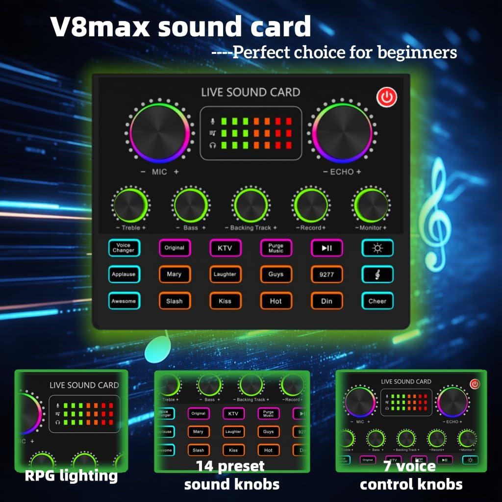 Paquete de Podcast para 2 sktome V8MAX - Micrófonos y Mezclador