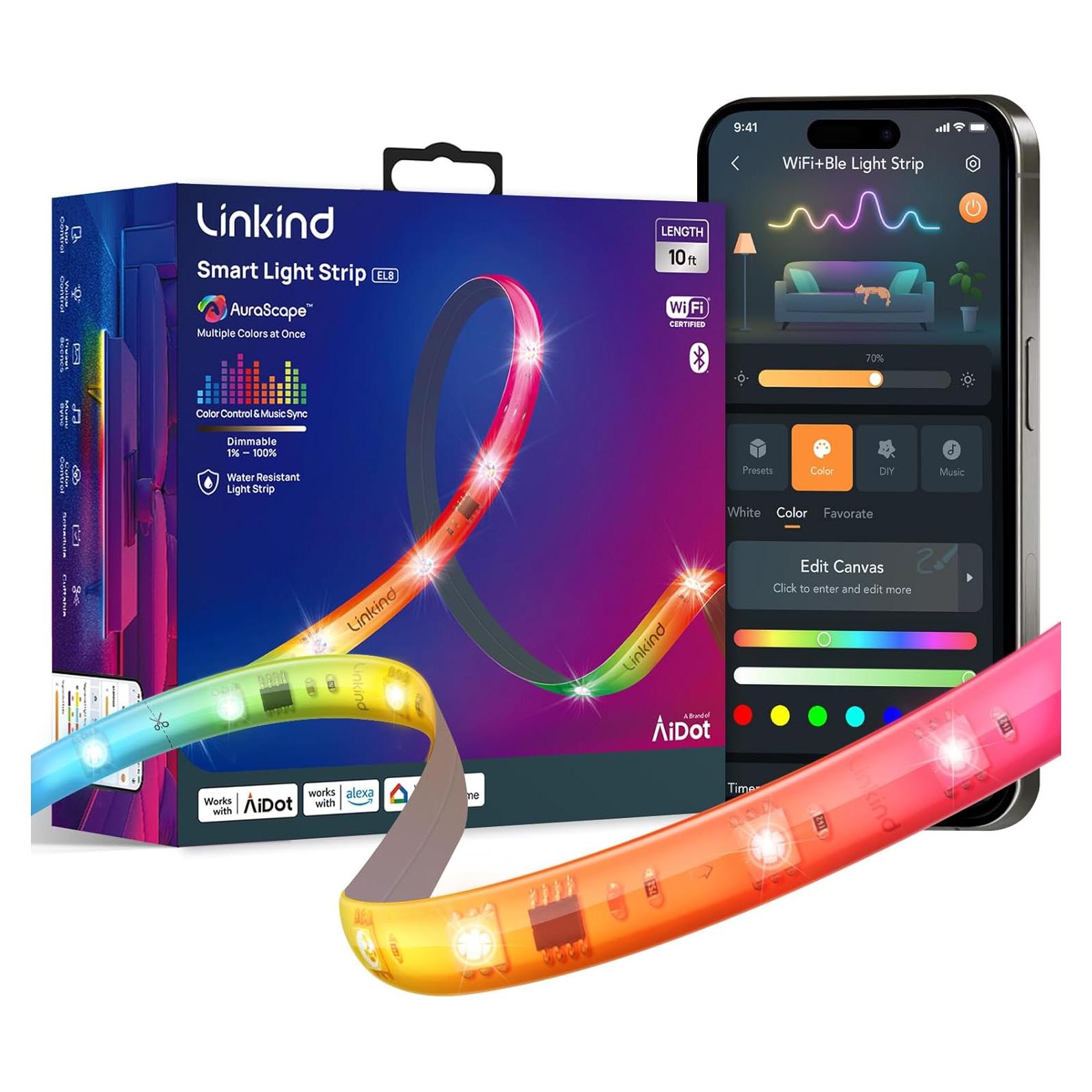 Tira de Luz LED RGB 3m Linkind - Control Alexa y Google Home