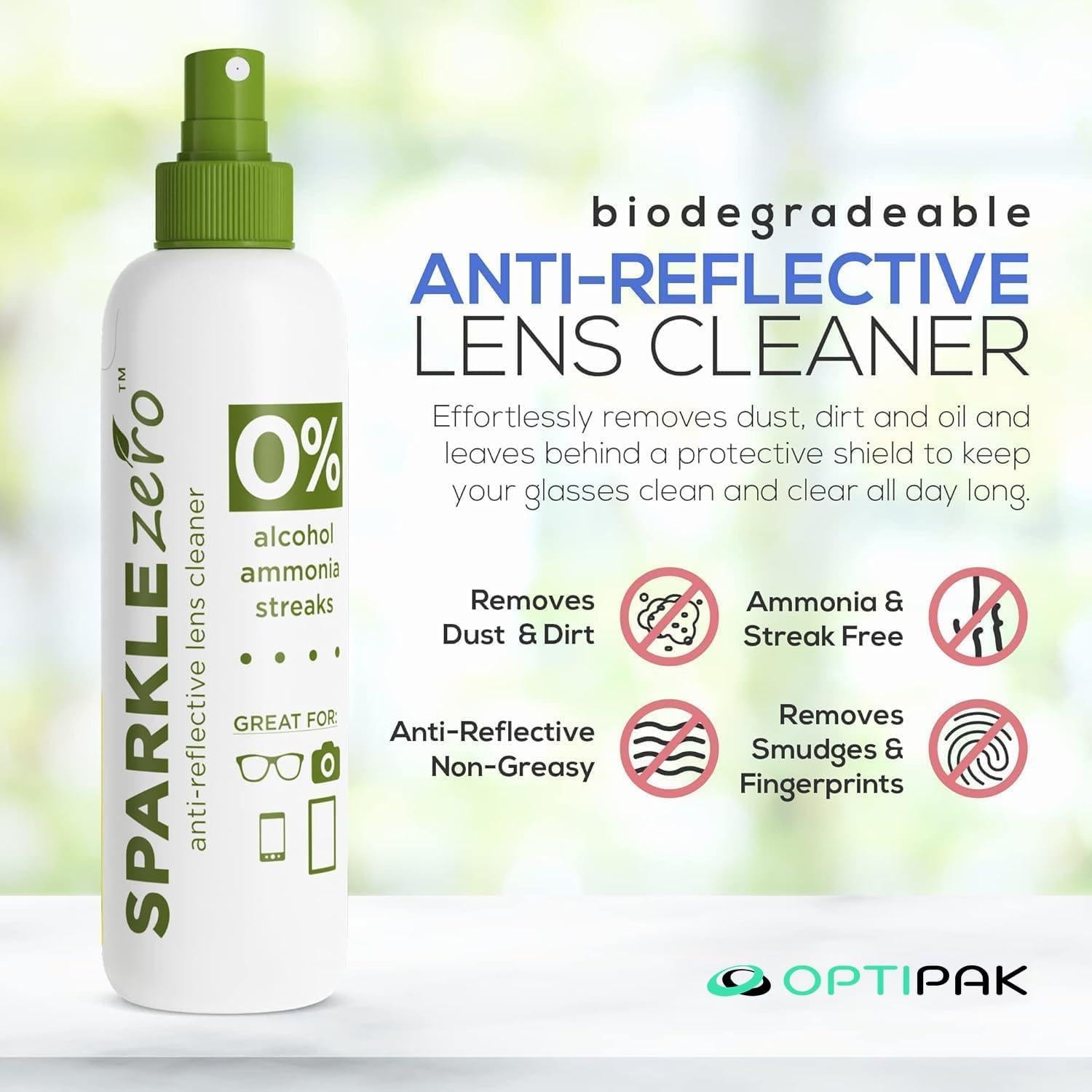 Kit de Limpieza de Lentes Ecológico OPTIPAK 2x30ml + 2 Paños