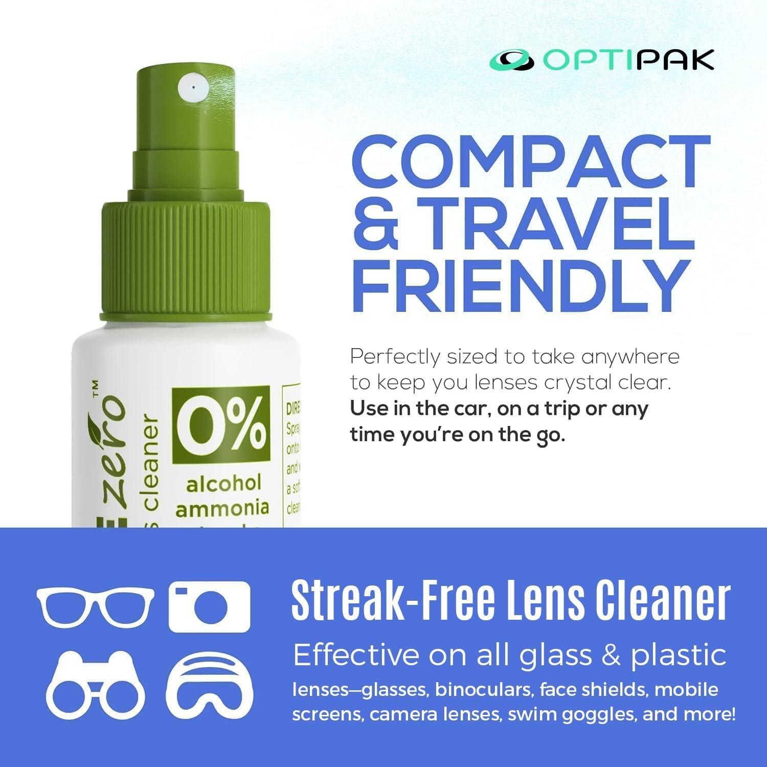Kit de Limpieza de Lentes Ecológico OPTIPAK 2x30ml + 2 Paños