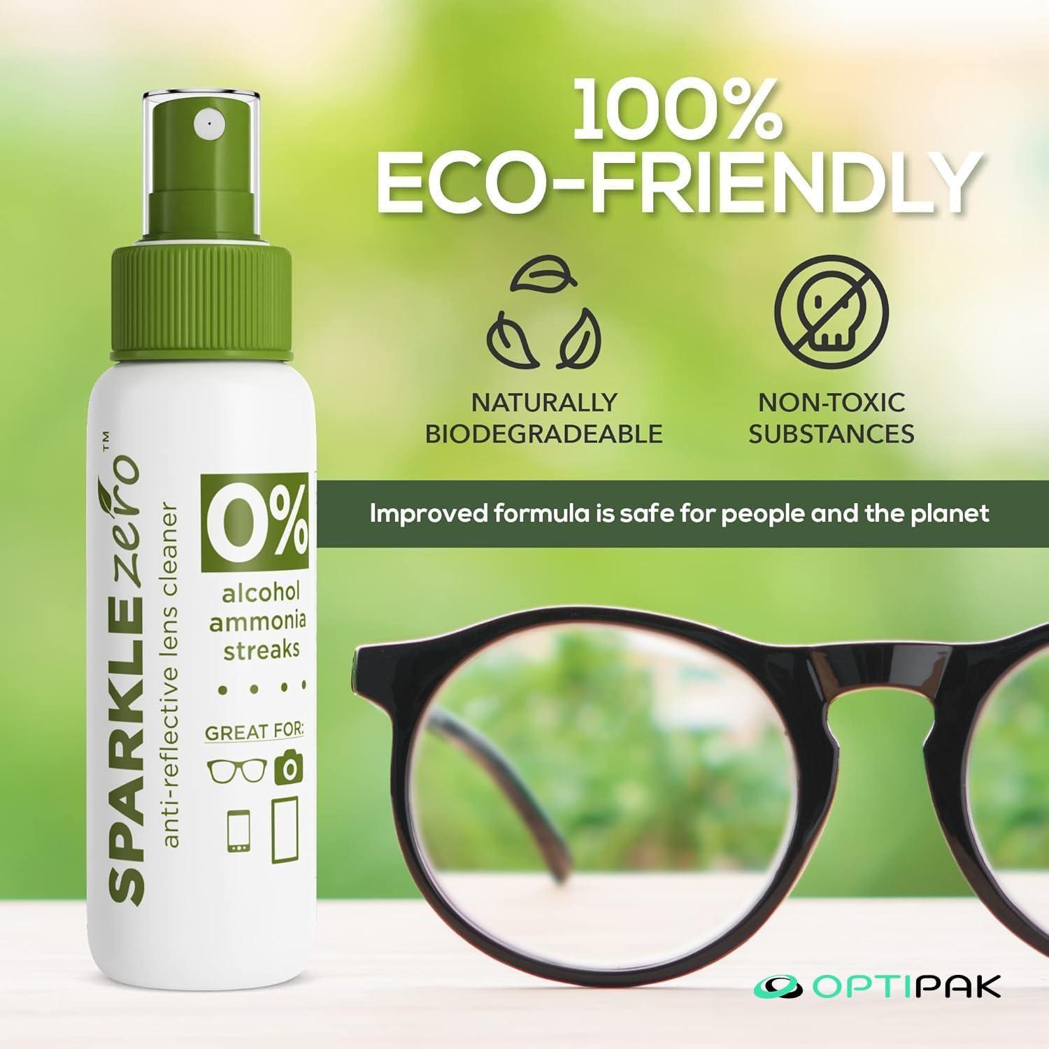 Kit de Limpieza de Lentes Ecológico OPTIPAK 2x30ml + 2 Paños