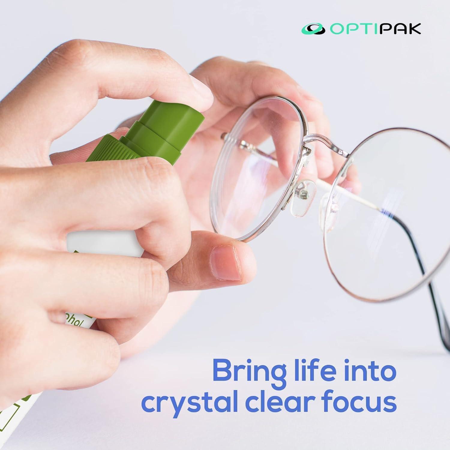 Kit de Limpieza de Lentes Ecológico OPTIPAK 2x30ml + 2 Paños