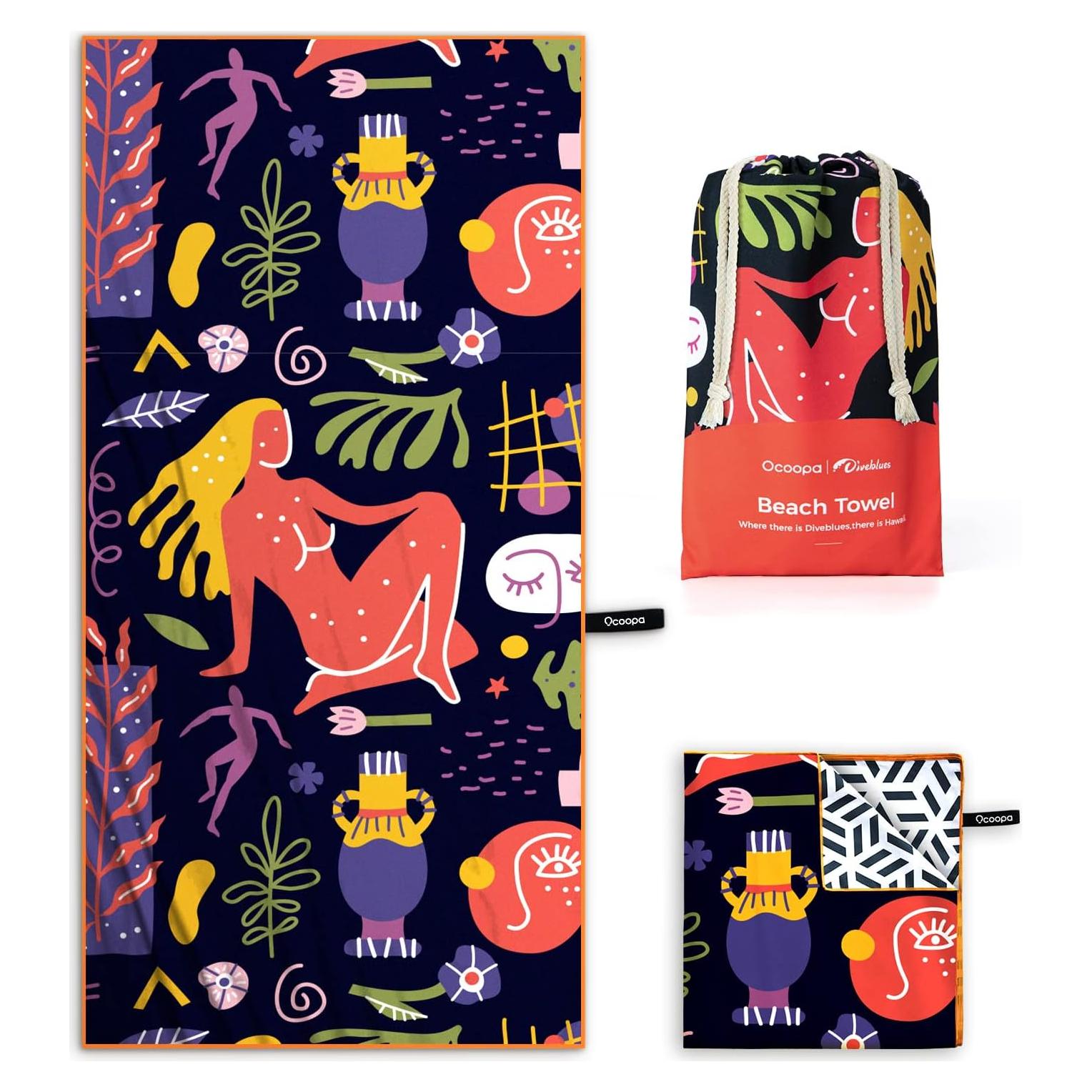 Toalla de Playa OCOOPA Microfibra X-Grande 180x81cm Secado Rápido