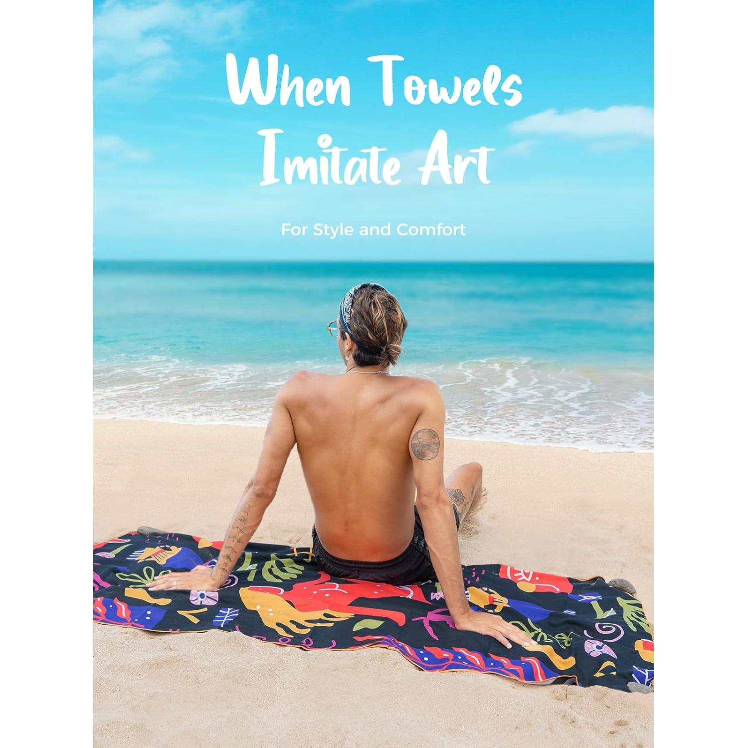 Toalla de Playa OCOOPA Microfibra X-Grande 180x81cm Secado Rápido