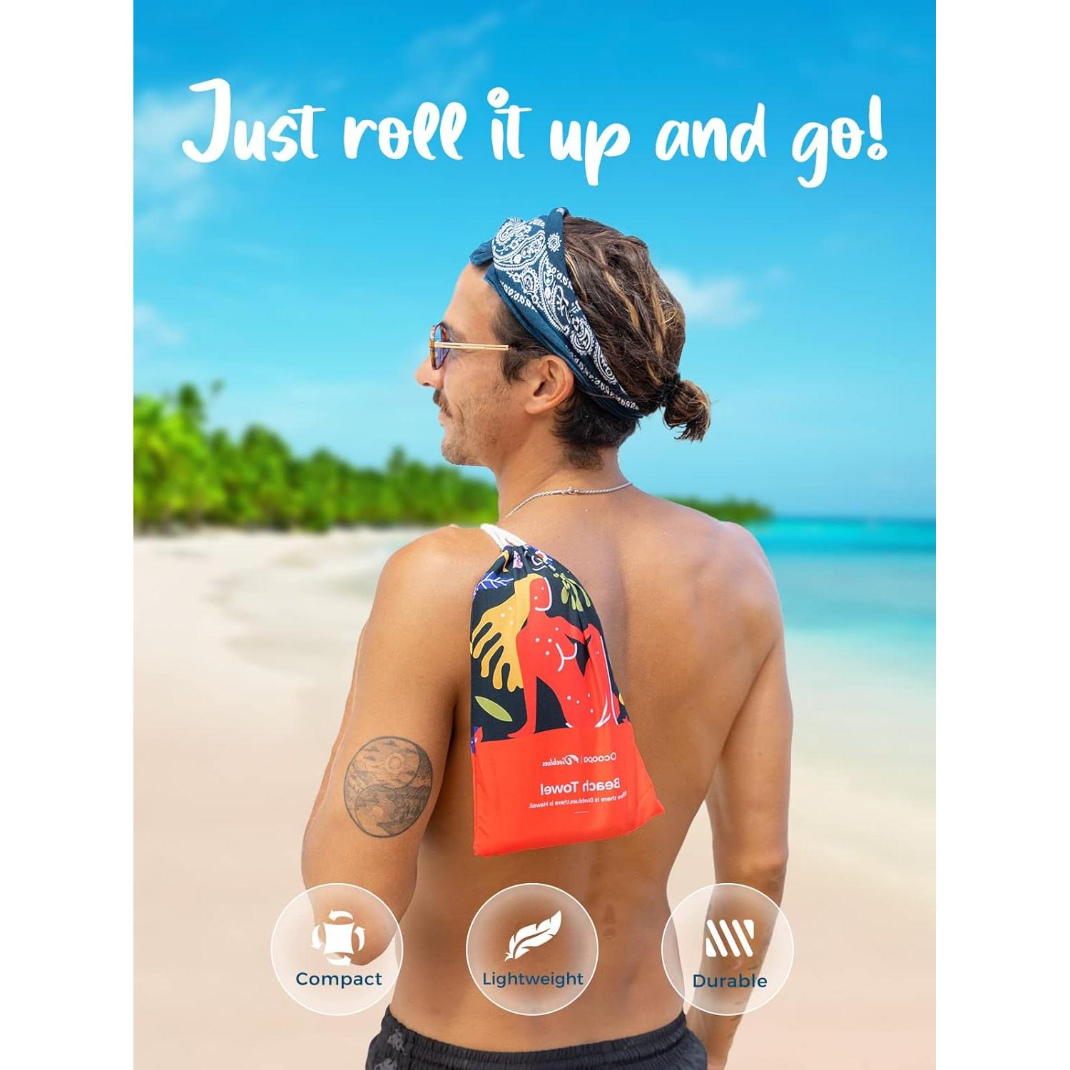 Toalla de Playa OCOOPA Microfibra X-Grande 180x81cm Secado Rápido