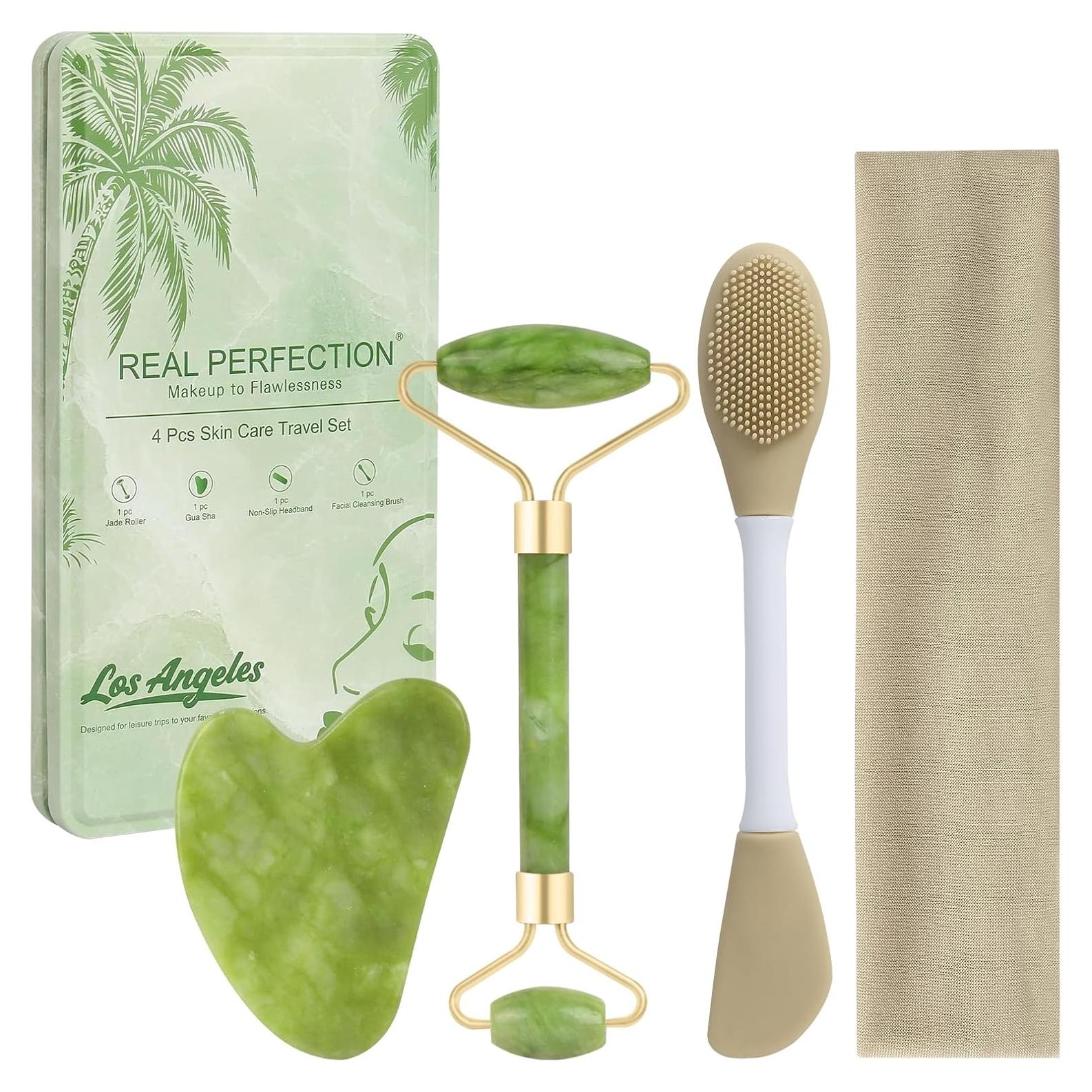 Set de Cuidado Facial Real Perfection - Rodillo Jade y Gua Sha