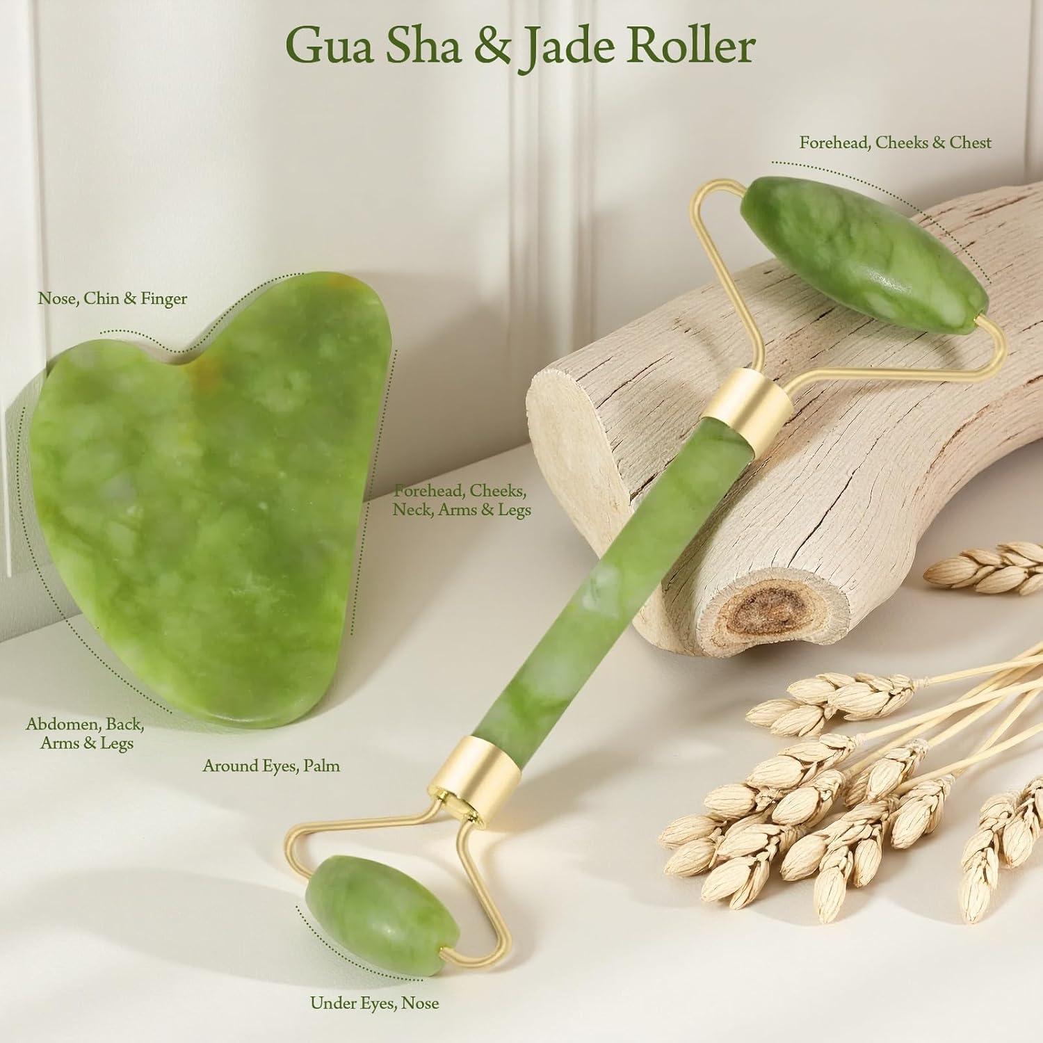 Set de Cuidado Facial Real Perfection - Rodillo Jade y Gua Sha