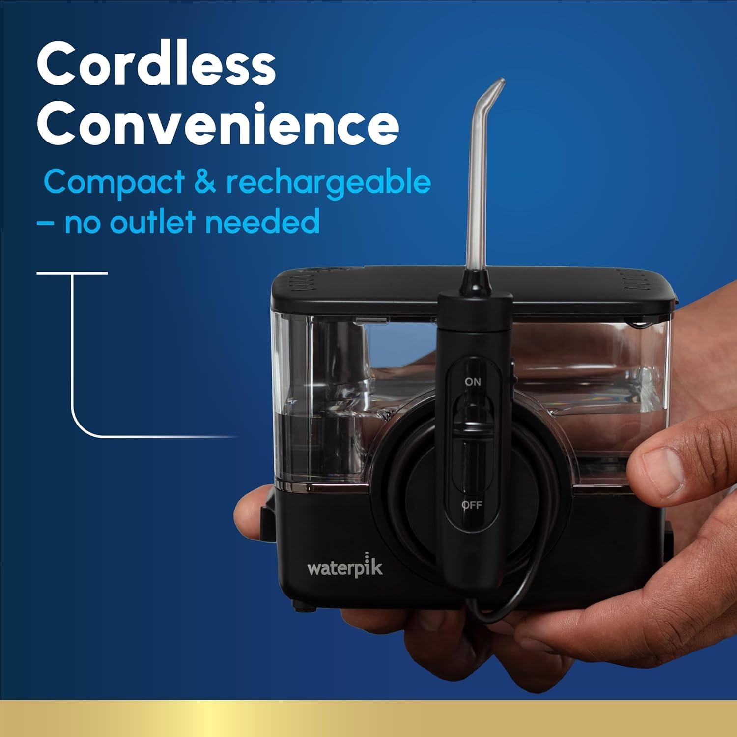 Irrigador Dental Inalámbrico Waterpik ION WF-12 Negro, 10 Configuraciones