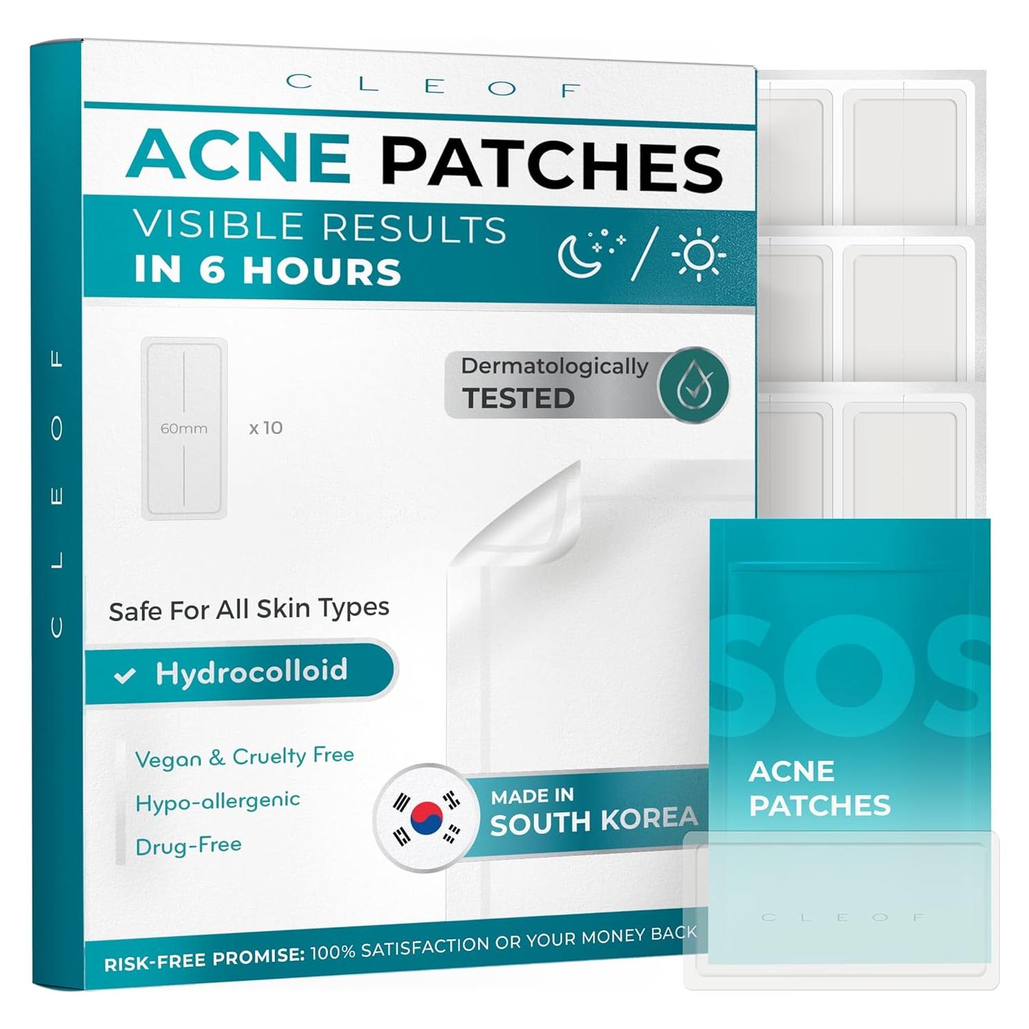 Parche Hidrocoloide para Acné Vegano 10 Unidades XL